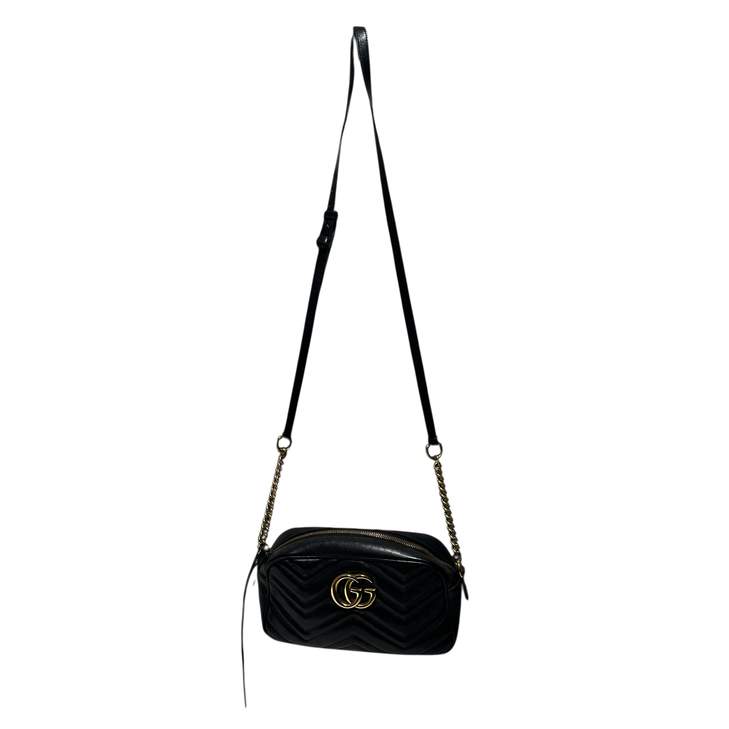 GUCCI/Cross Body Bag/Leather/BLK/Matelasse Camera Bag view 1