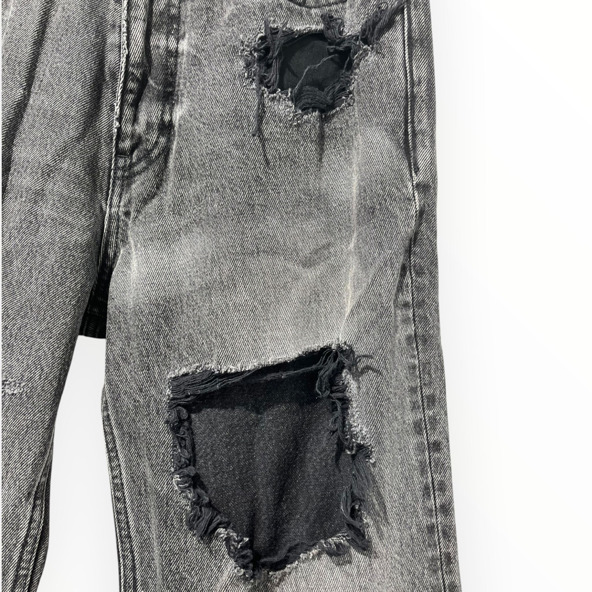BALENCIAGA/Bottoms/Cotton/GRY/UNISEX RIPPED HOLES THIGH view 7