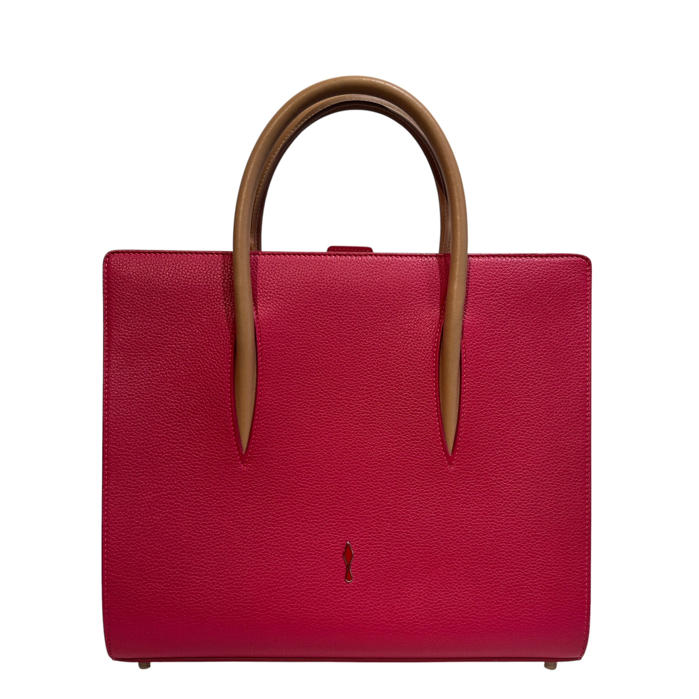 Christian Louboutin/Hand Bag/Leather/RED/paloma inner sides studs view 1