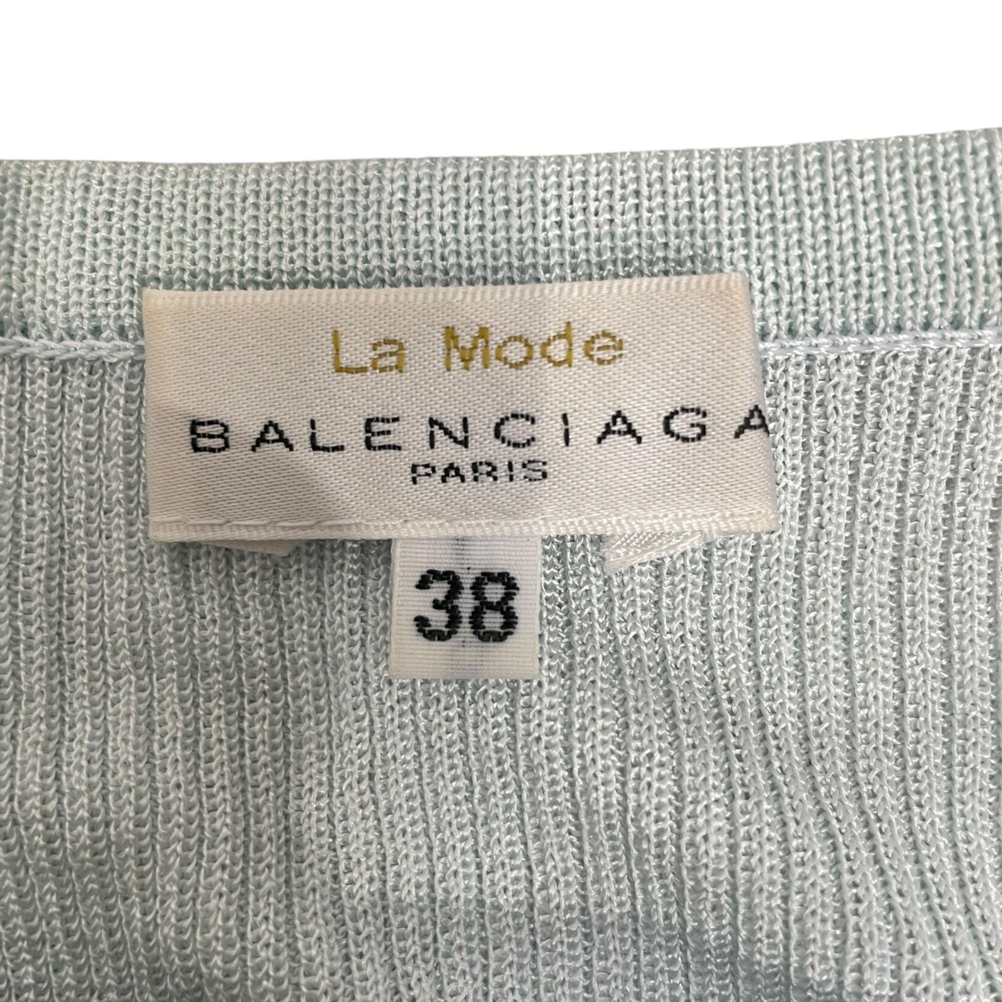 BALENCIAGA/LS T-Shirt/38/BLU/LA MODE RIBBED LIGHT BLUE view 3