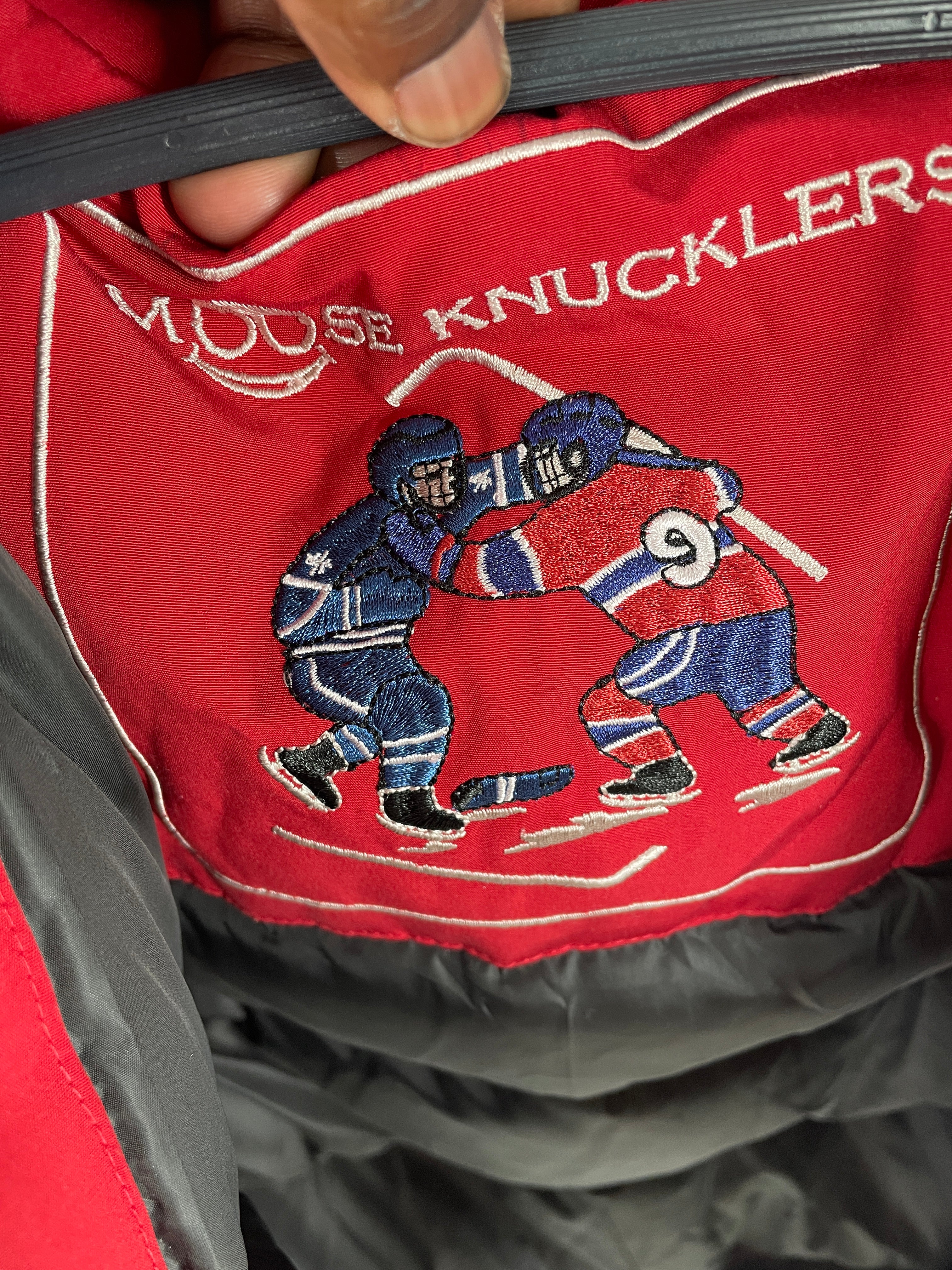 MOOSE KNUCKLES/Jacket/L/Polyester/RED/PUFFER JACKET view 4