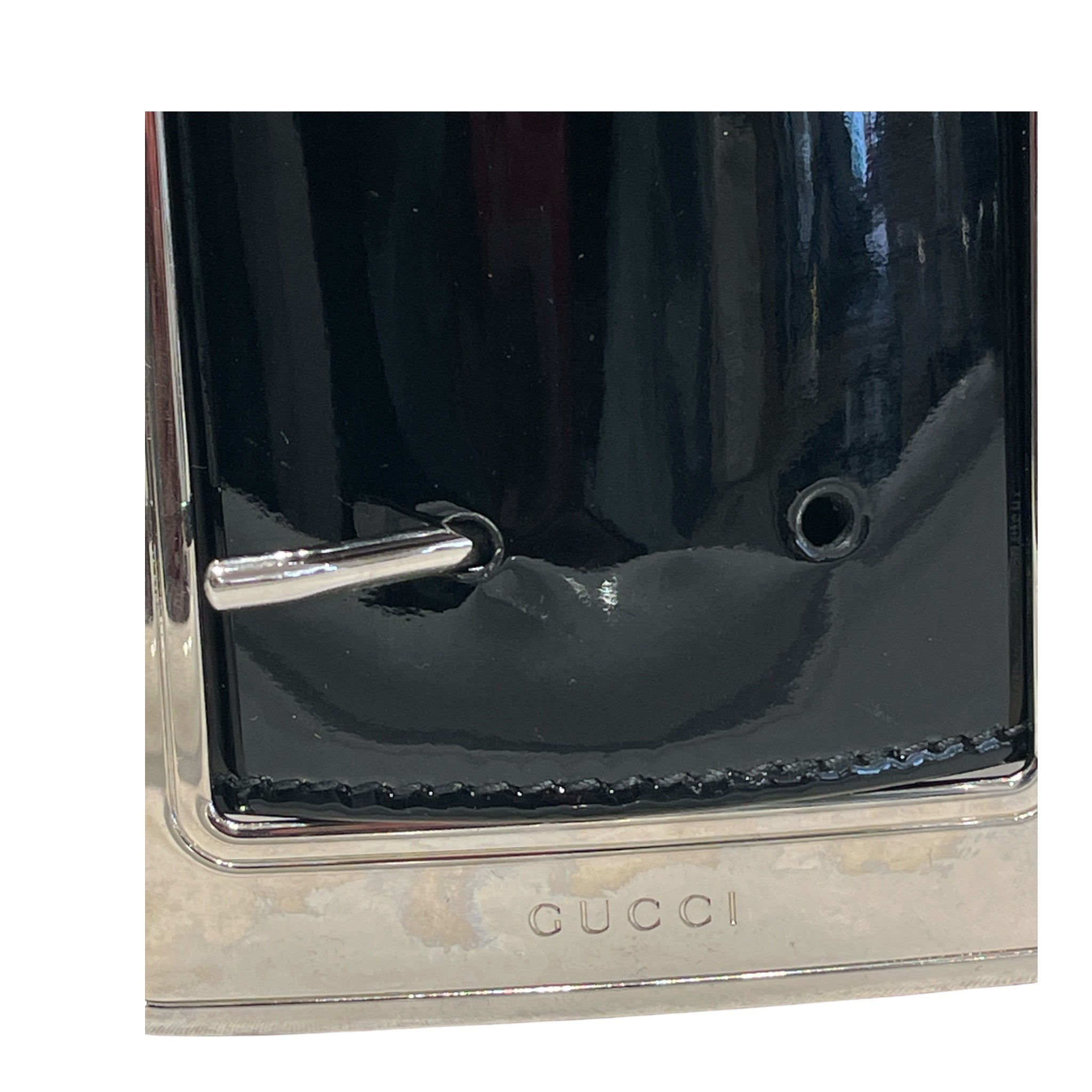 GUCCI/Belt/Leather/BLK/L's/WIDE /BLK/ PATENT BELT view 3