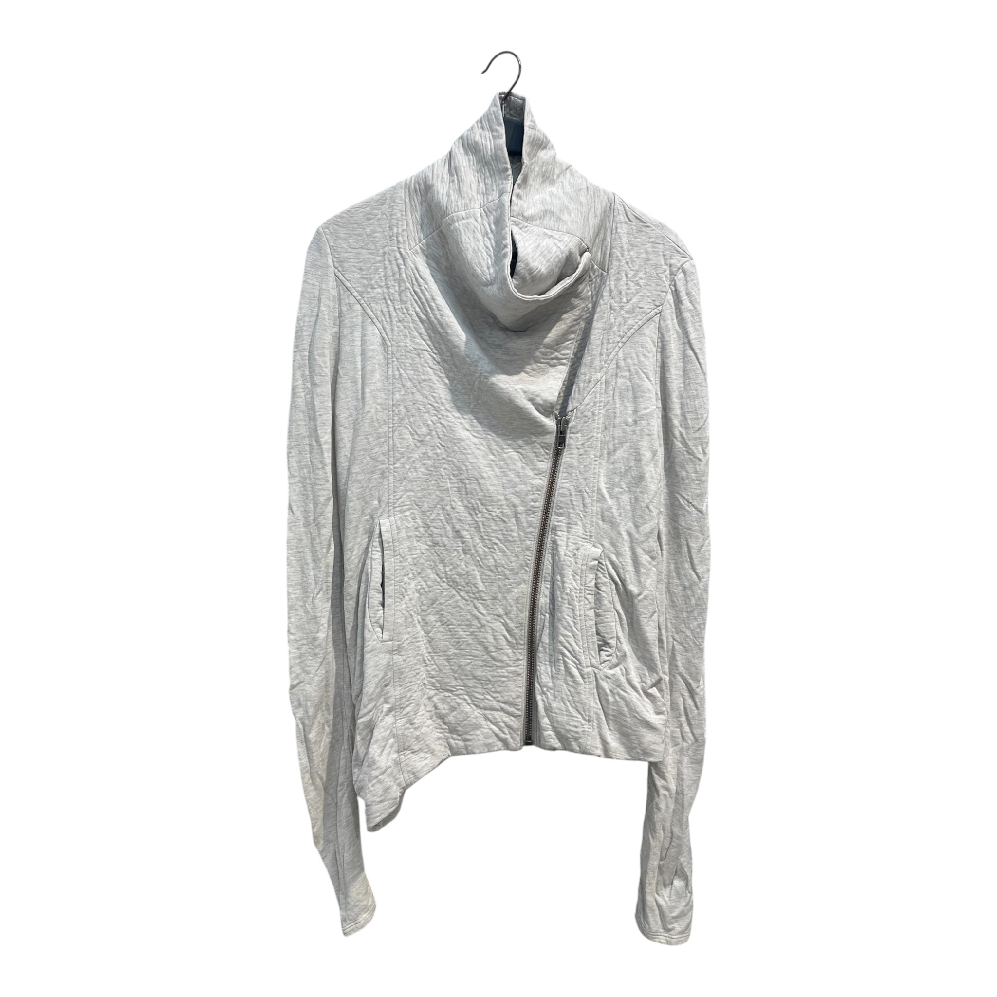 Helmut Lang/Heavy Sweater/M/Cotton/GRY/heather gray asymetrical view 1