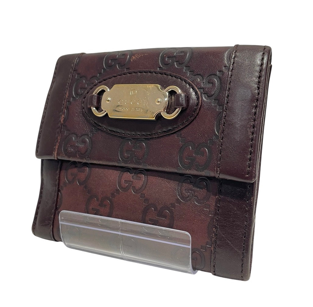 GUCCI/Bifold Wallet/Monogram/Cotton/BRD/GOLD HRDWR view 1
