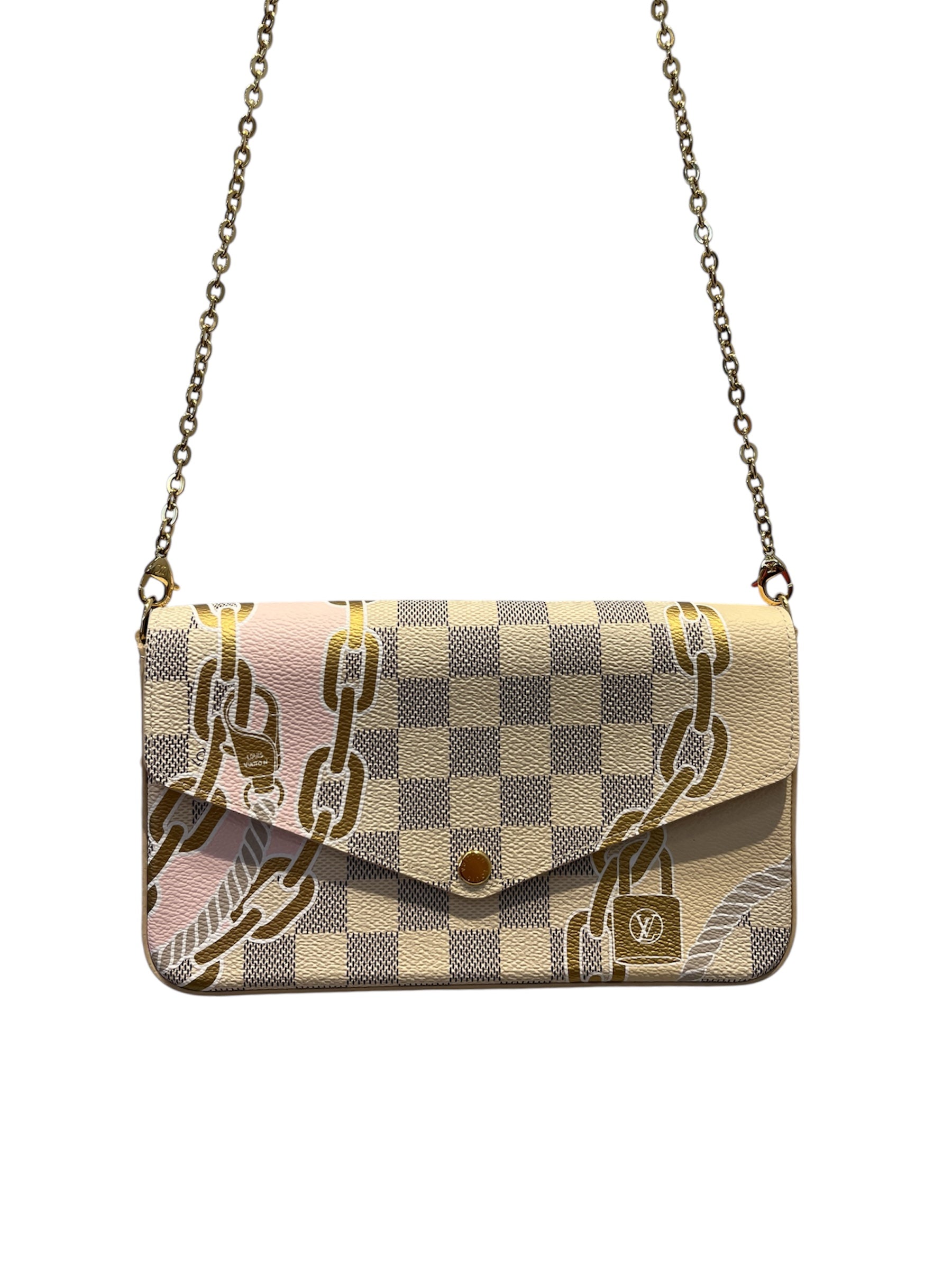 LOUIS VUITTON/Cross Body Bag/All Over Print/Leather/WHT/Pochette Nautiva Damier view 2