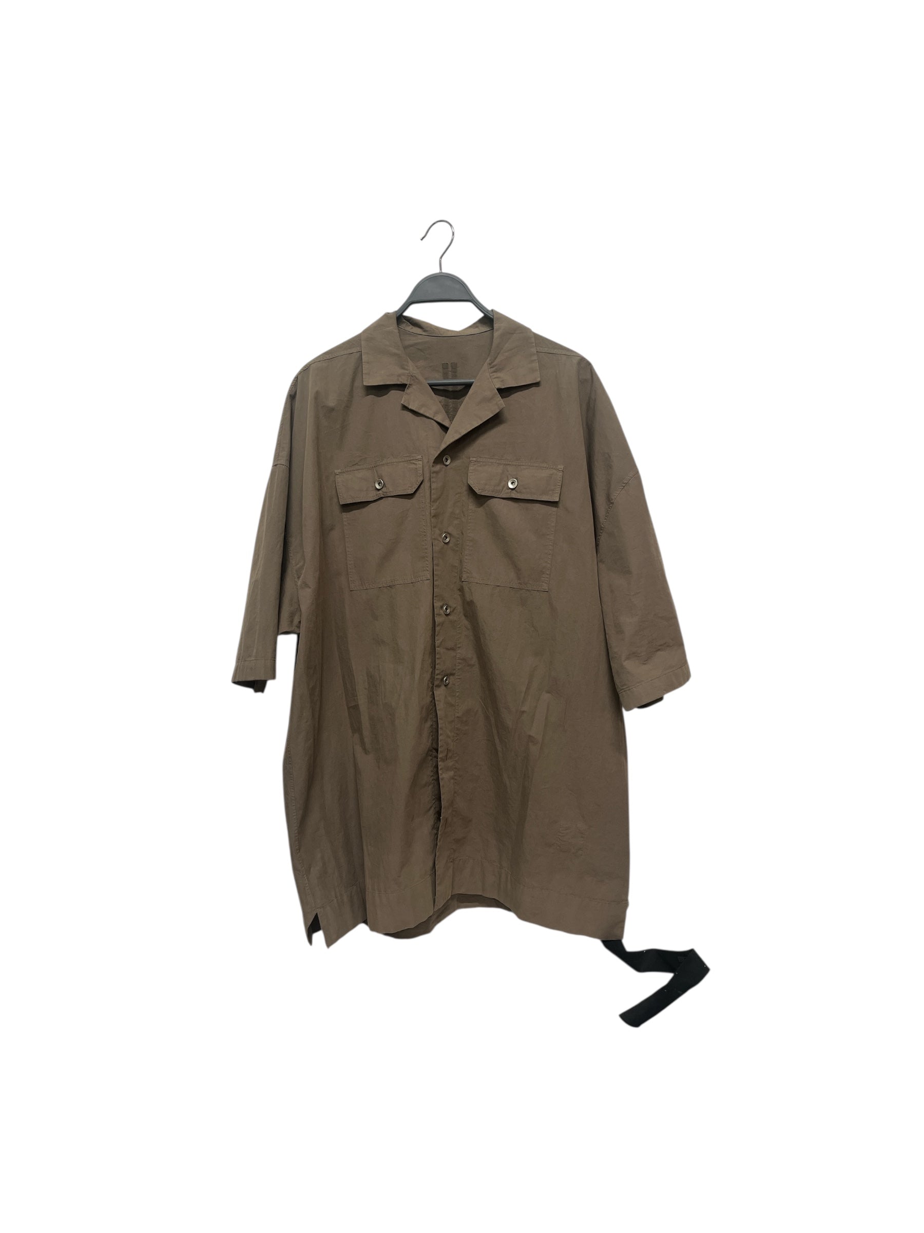 RICK OWENS DRKSHDW/SS Shirt/S/Cotton/KHK/OVERSIZED SS WORK SHIRT view 1