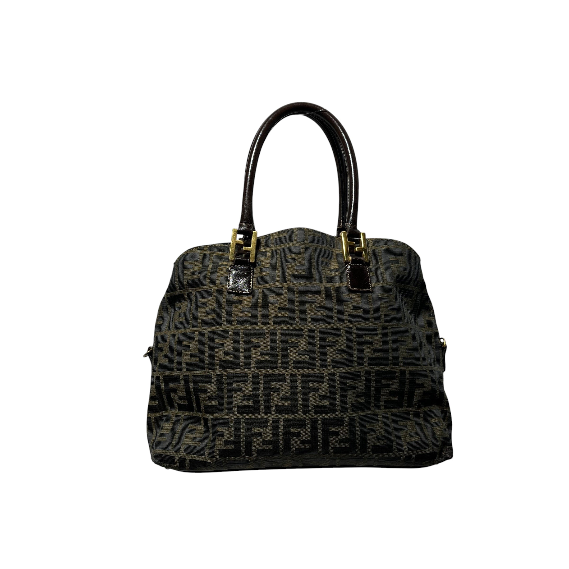 FENDI/Hand Bag/Monogram/Cotton/BRW/FF HANDLE view 2