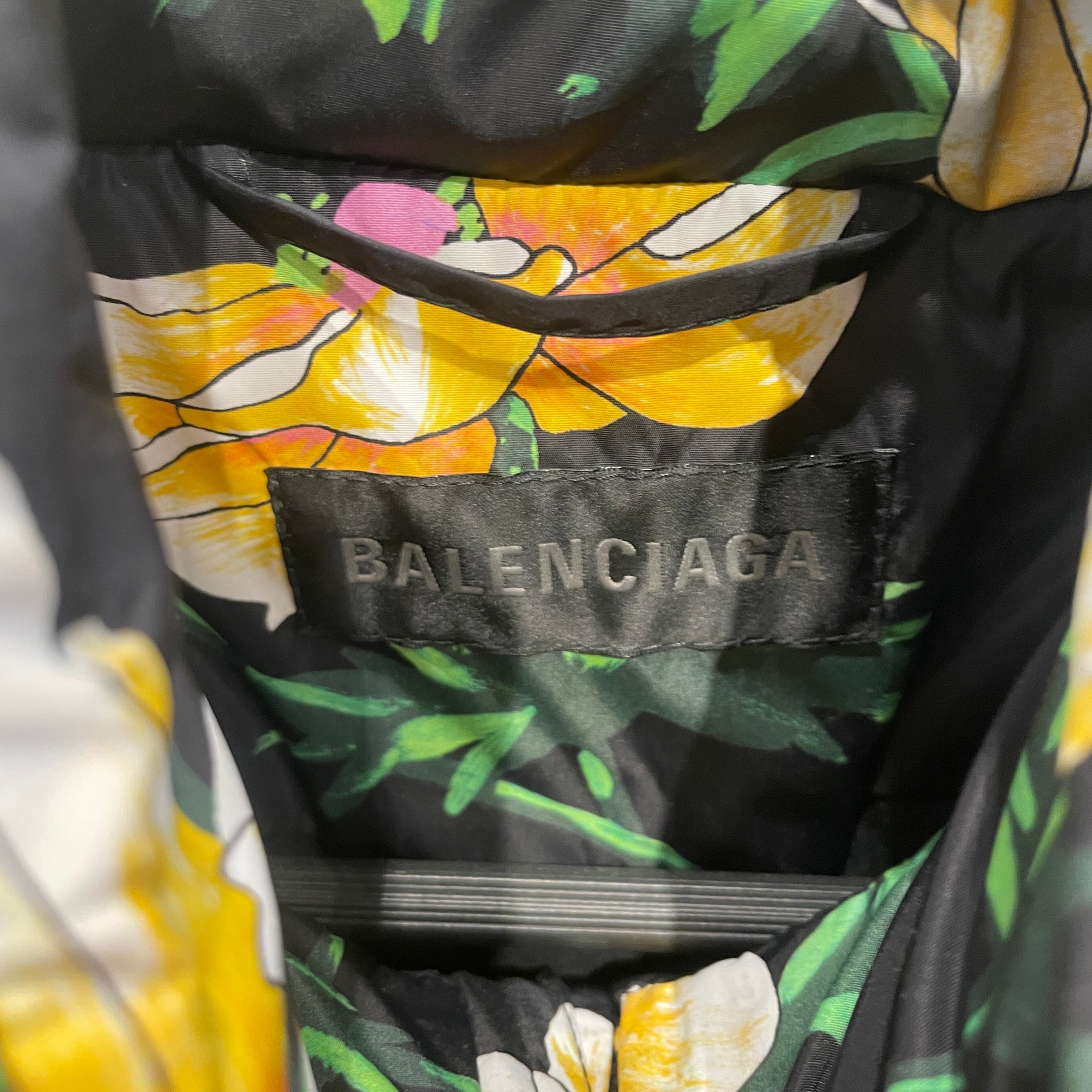 BALENCIAGA/Puffer Jkt/46/Polyester/MLT/All Over Print/FLORAL PRINT YELLOW FLOWER view 3