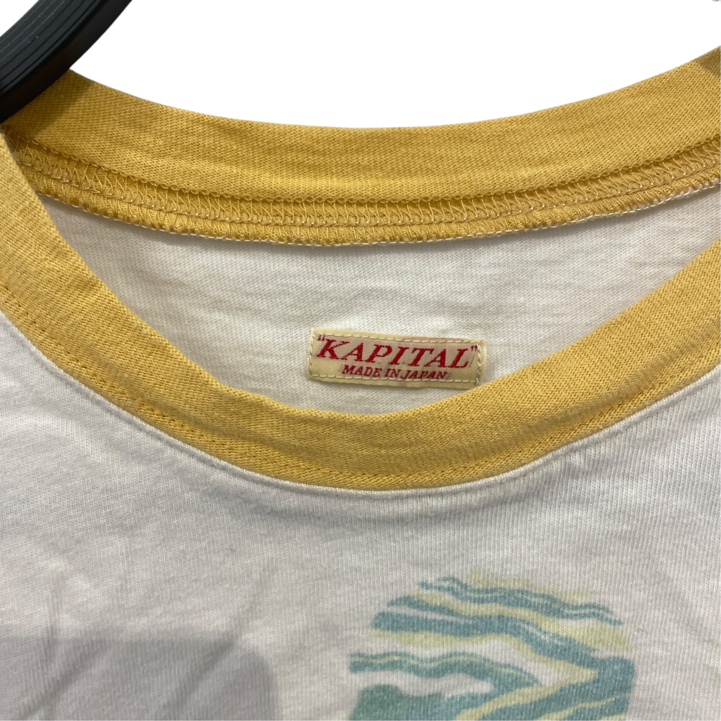 KAPITAL/T-Shirt/1/Cotton/WHT/Graphic/RINGER, WASH MAX view 3