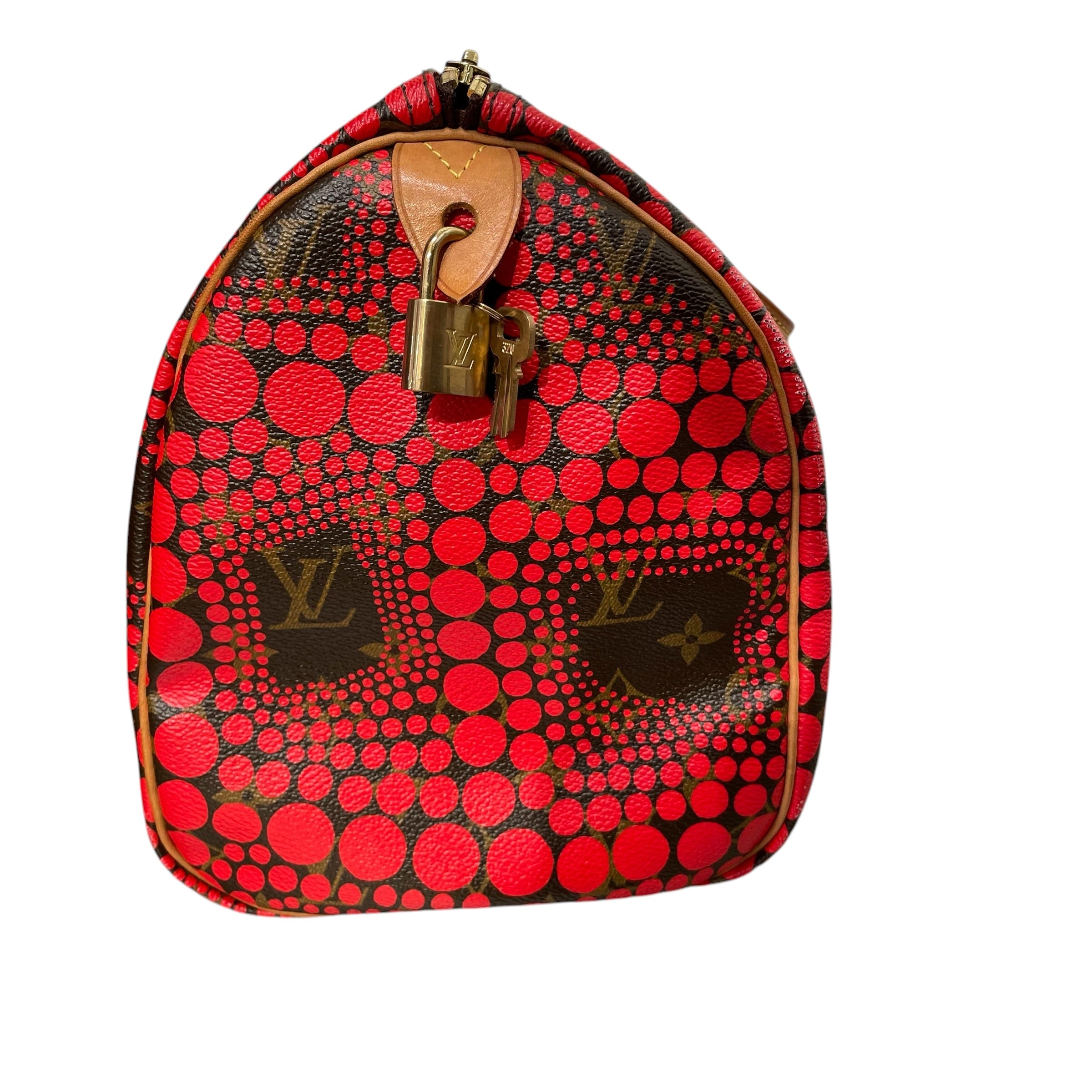 LOUIS VUITTON/Hand Bag/Graphic/Leather/RED/town speedy 30 yayoi kusama view 5