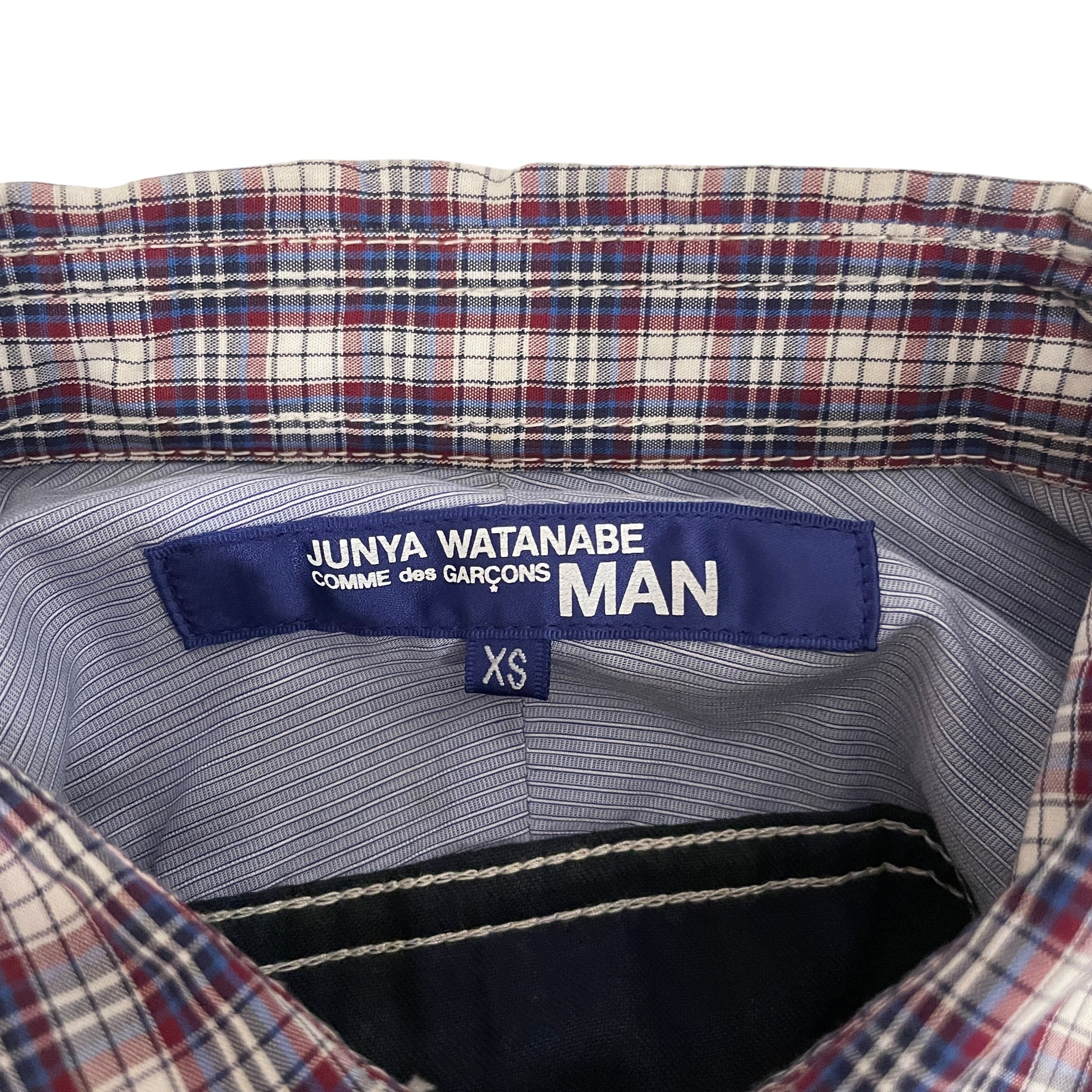 JUNYA WATANABE COMME des GARCONS MAN/LS Shirt/XS/Cotton/RED/Plaid/PATCHWORK view 3