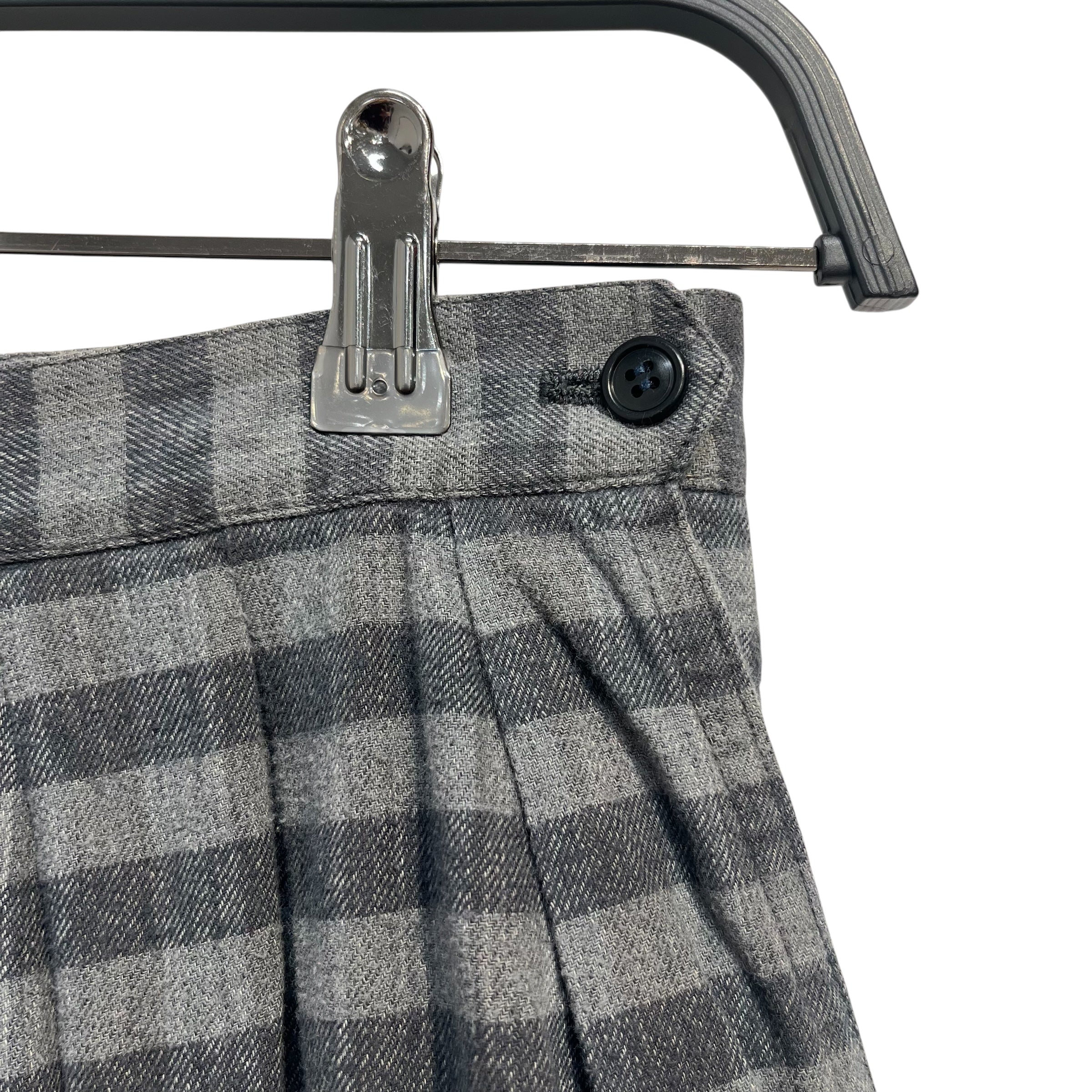I.S. ISSEY MIYAKE SPORT/Long Skirt/9/Plaid/Cotton/GRY/ADJUSTABLE BUTTON WAIST view 2