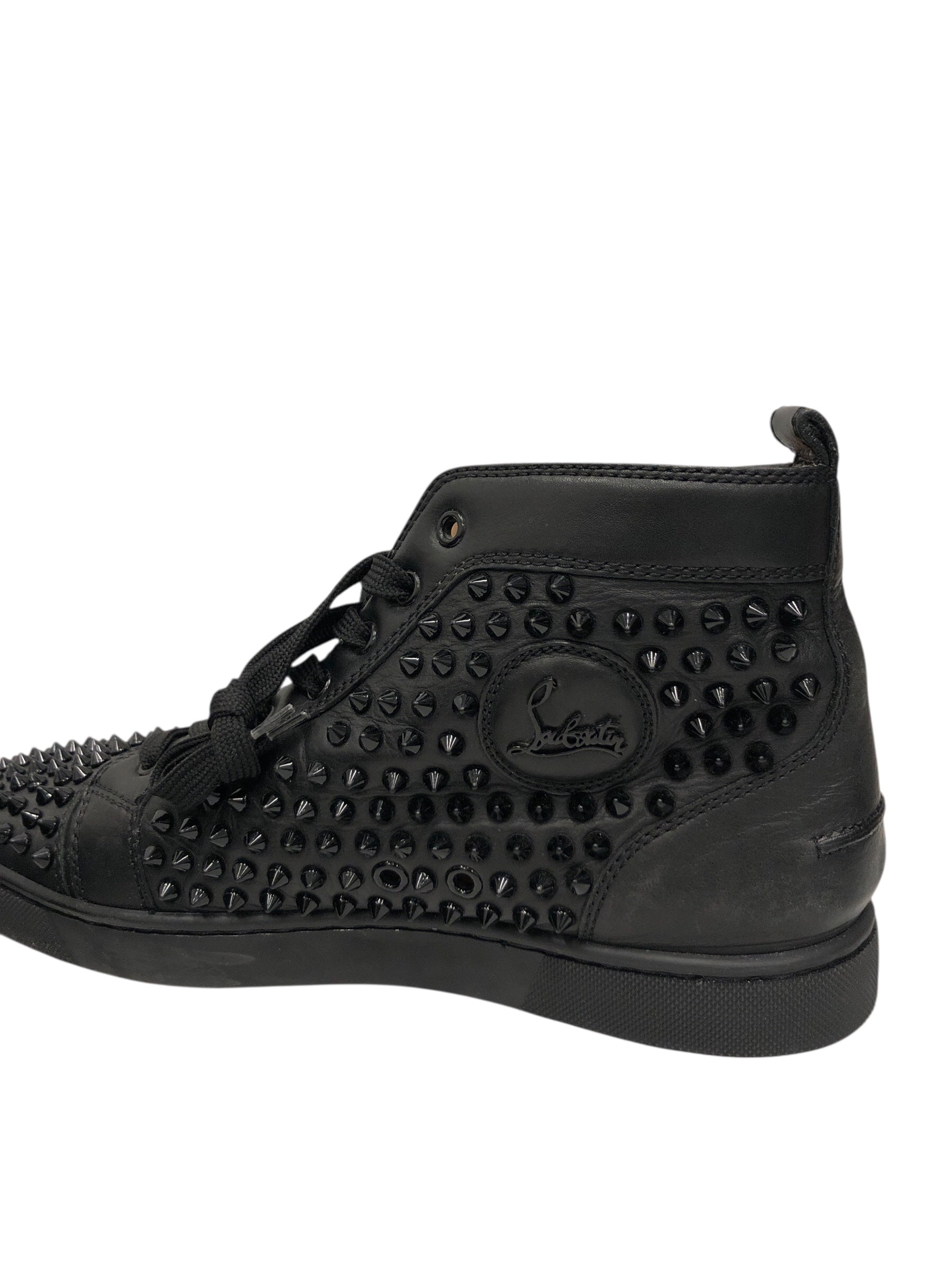 Christian Louboutin/Hi-Sneakers/US 10/Leather/BLK/High Spike Sneakers view 3