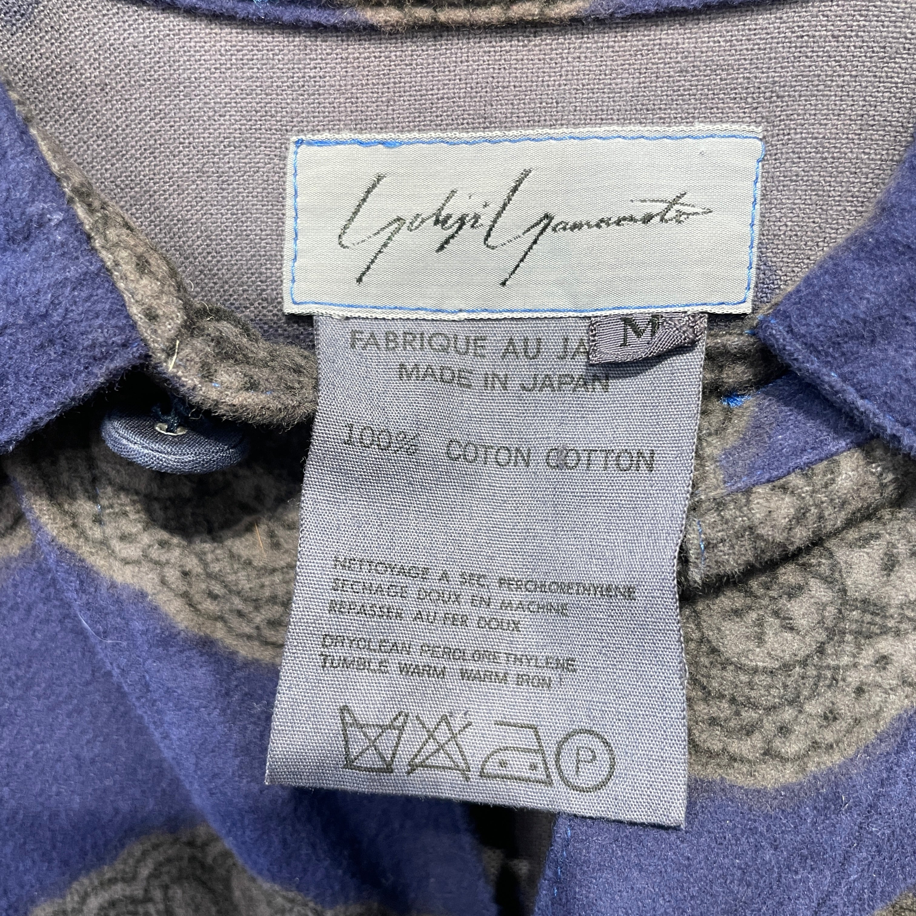 YOHJI YAMAMOTO/LS Shirt/M/All Over Print/Cotton/NVY/PAISLEY PRINT BUTTON UP view 3