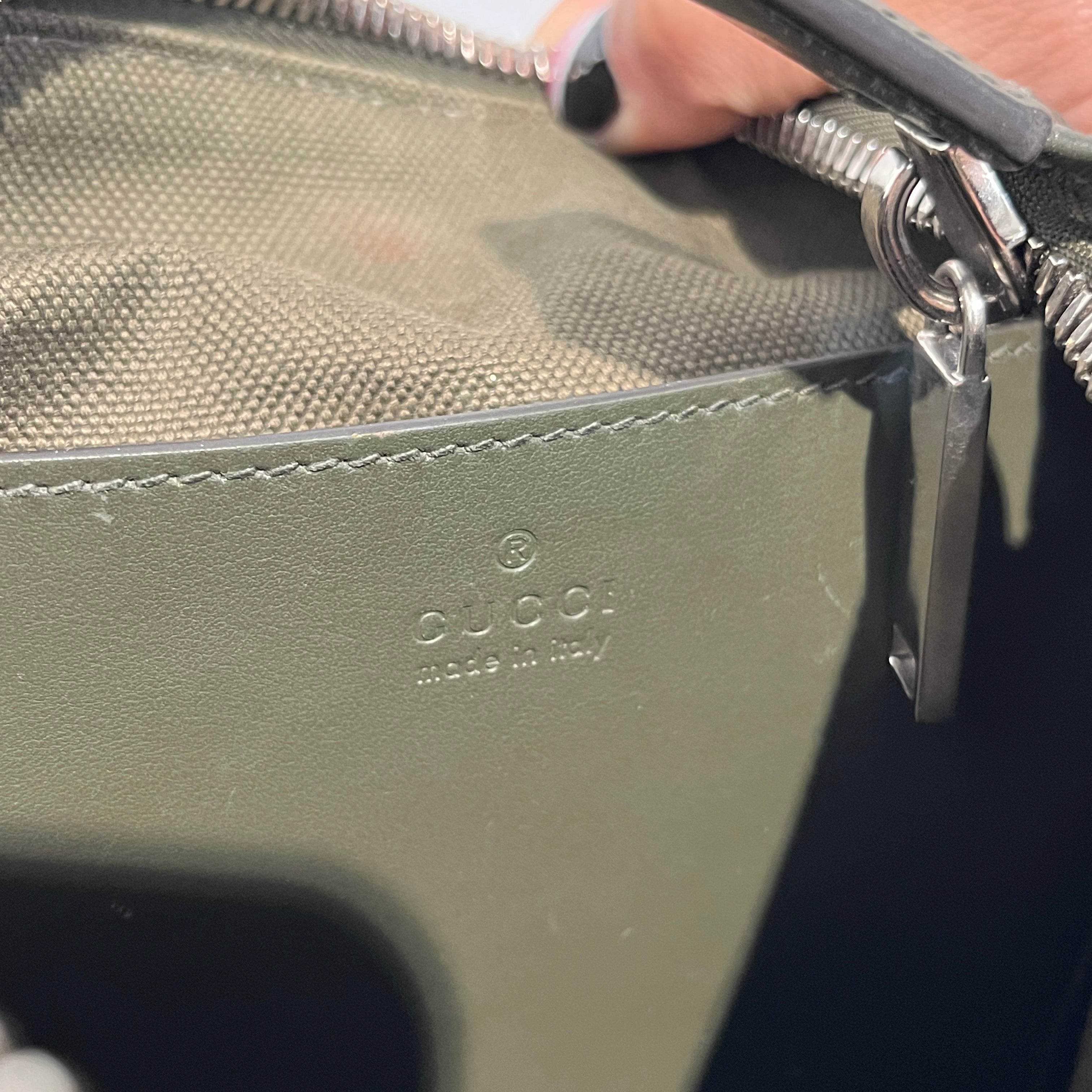GUCCI/Cross Body Bag/Monogram/Leather/GRN/498879 view 5