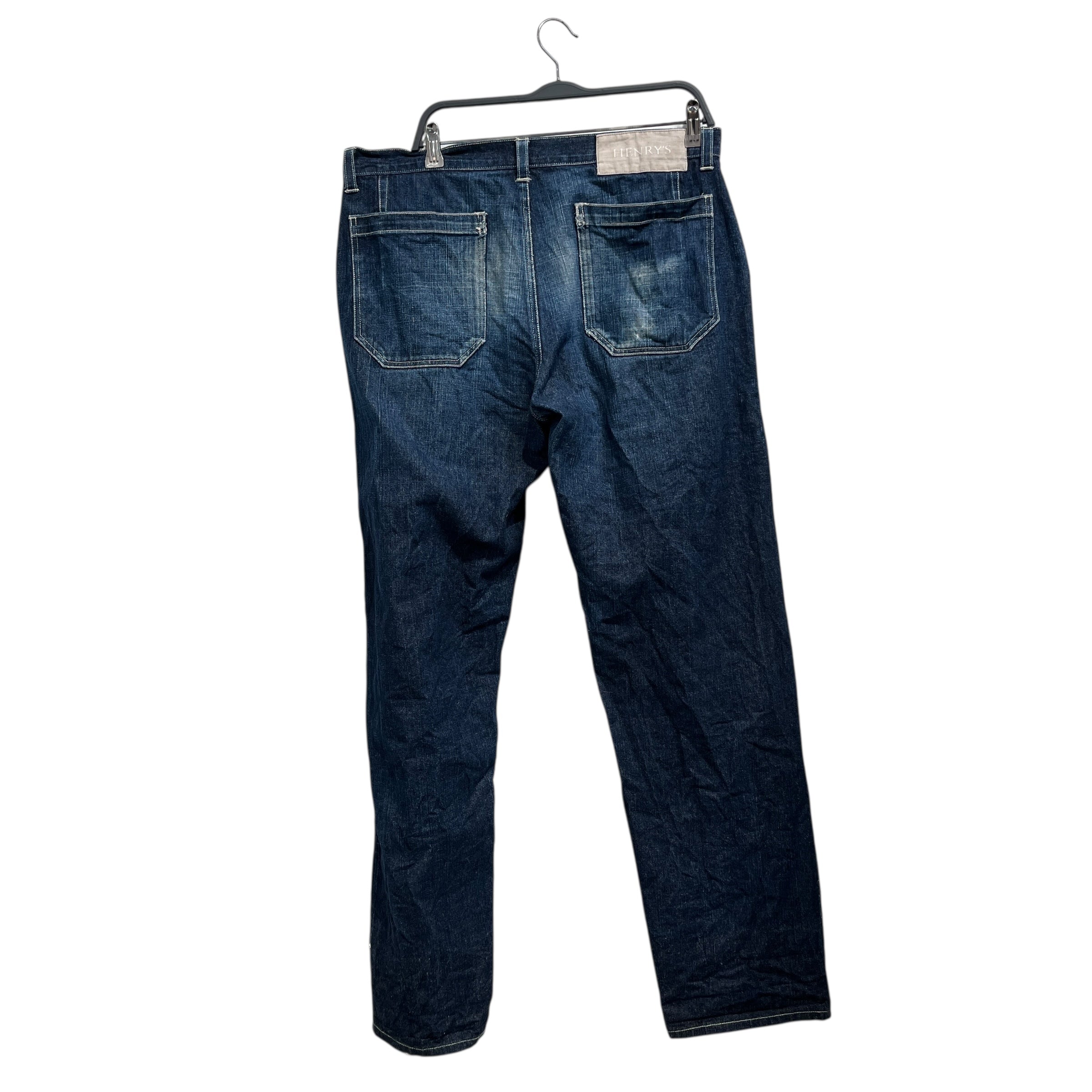 HENRY'S/Straight Pants/36/Denim/NVY/WHITE STITCHING TEAR LEFT PKT view 2