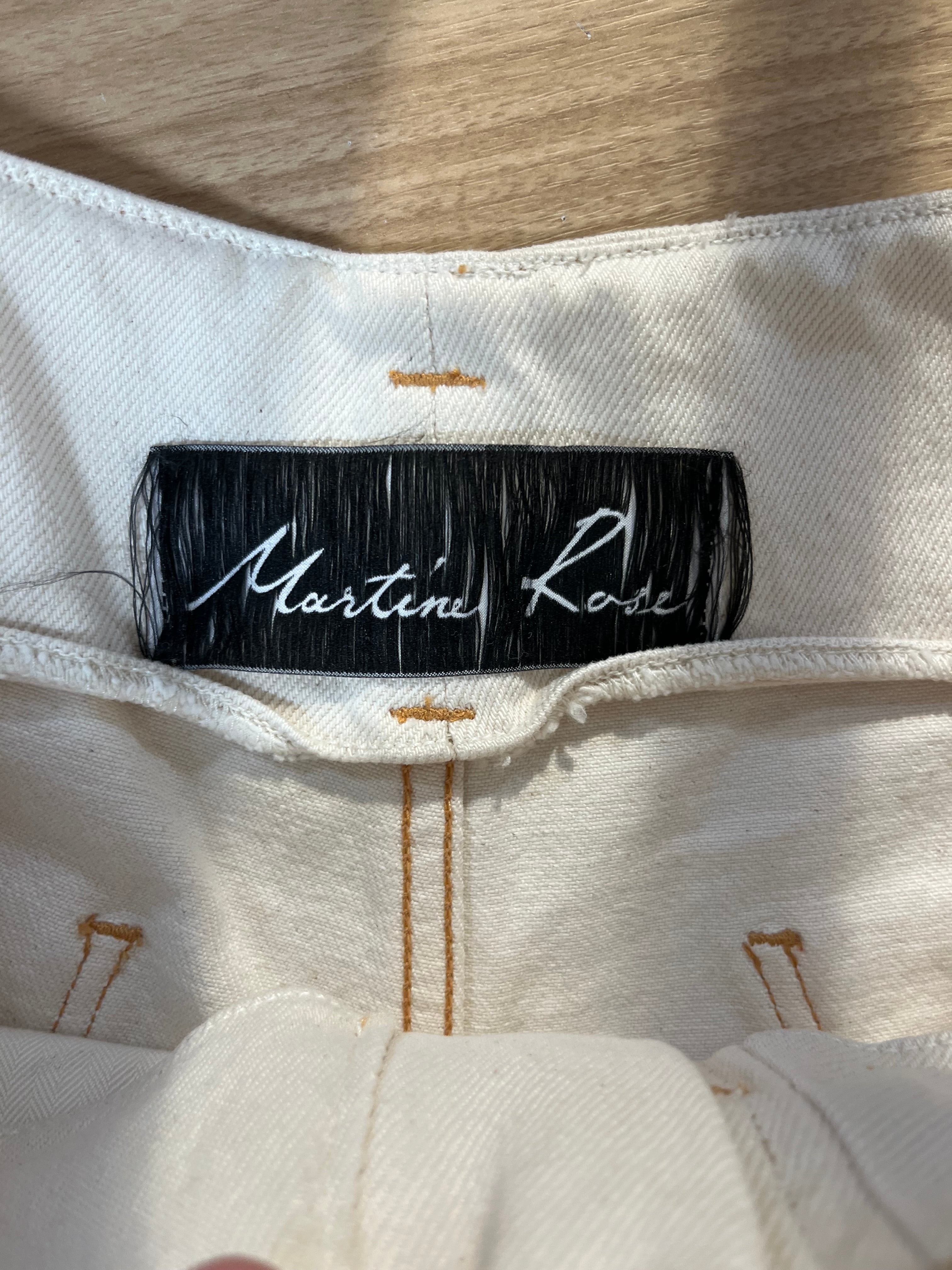 MARTINE ROSE/Pants/S/WHT/FRAYED TAG view 3