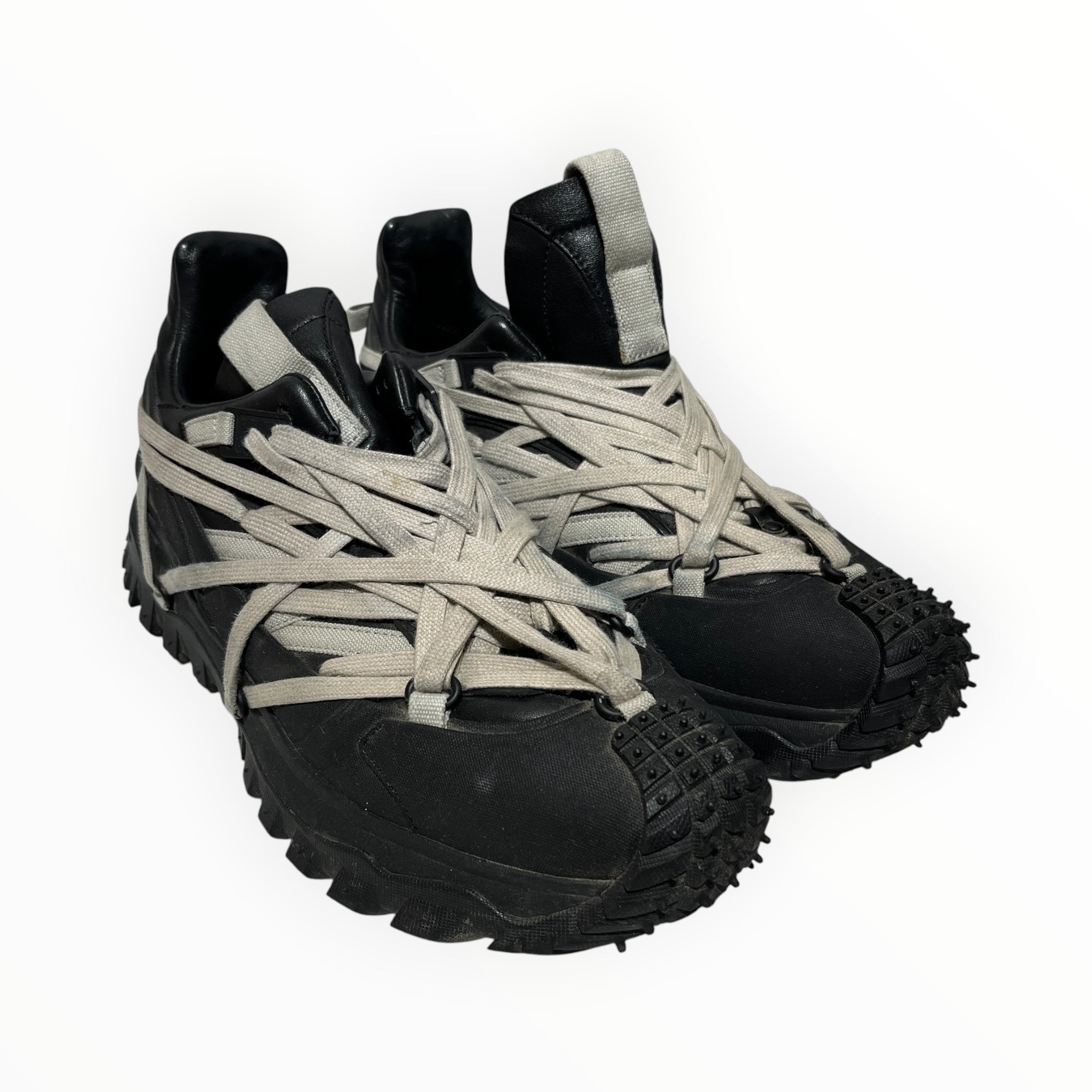 Rick Owens/MONCLER/Low-Sneakers/EU 43/Leather/BLK/TrailgripMegalace view 1