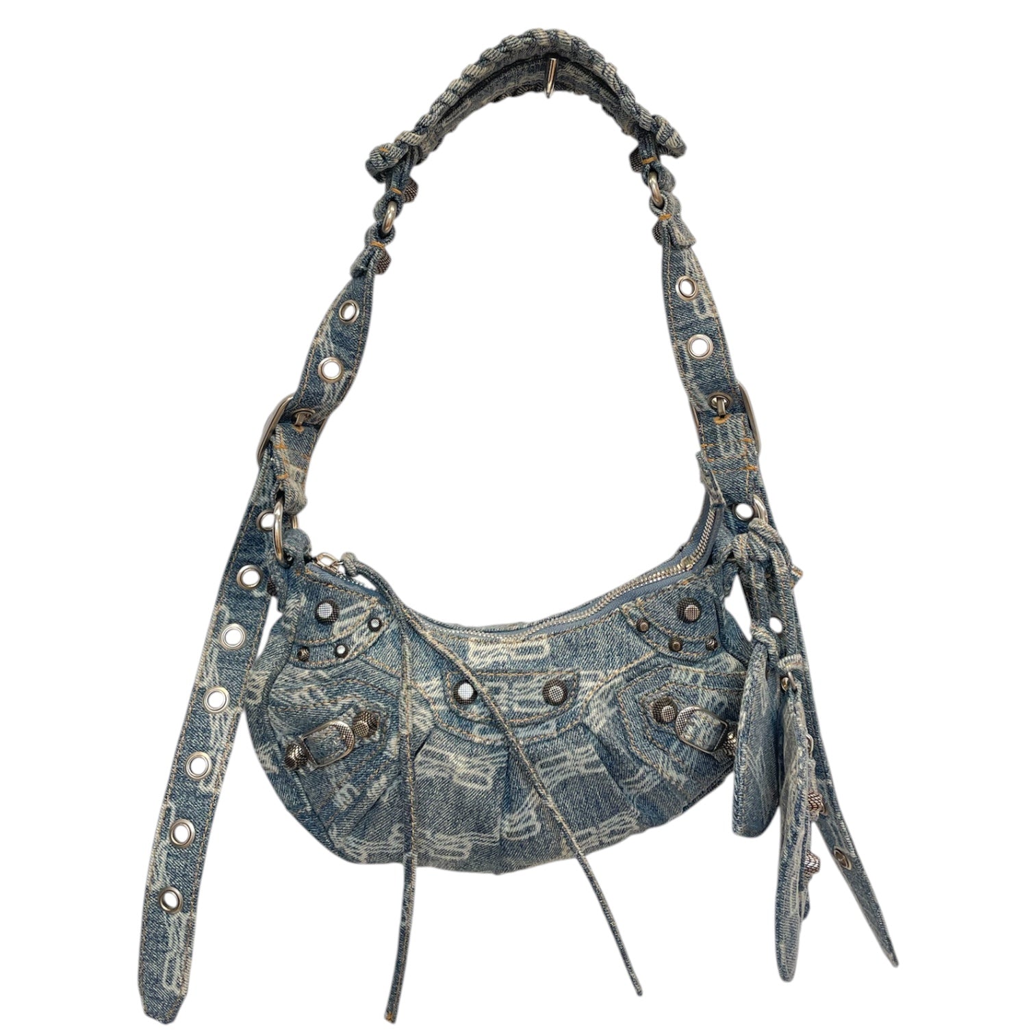 BALENCIAGA/Clutch Bag/Denim/BLU/city bag/heart mirror/wallet view 1