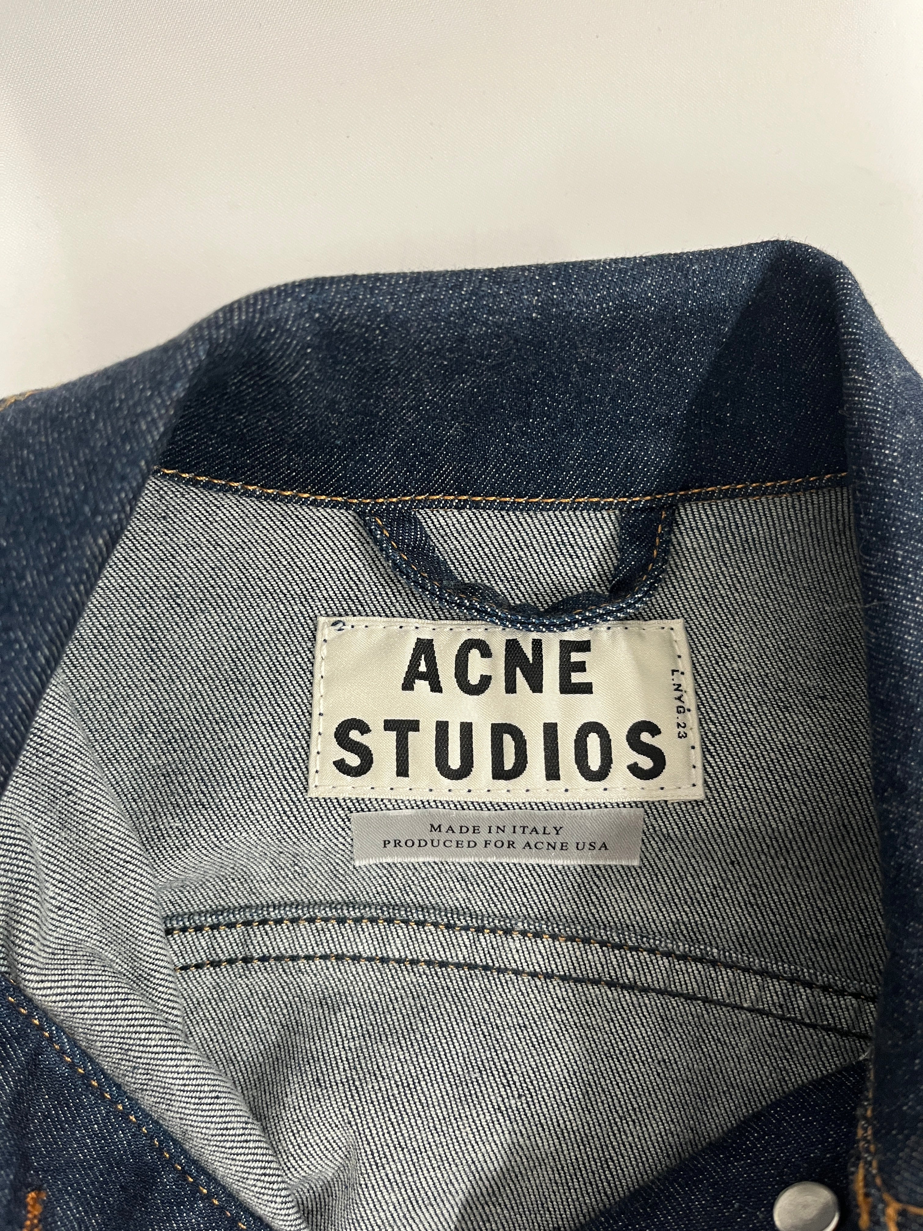 Acne Studios/Denim Jkt/32/Denim/NVY/OMBRE / WHITE BOTTOM view 4