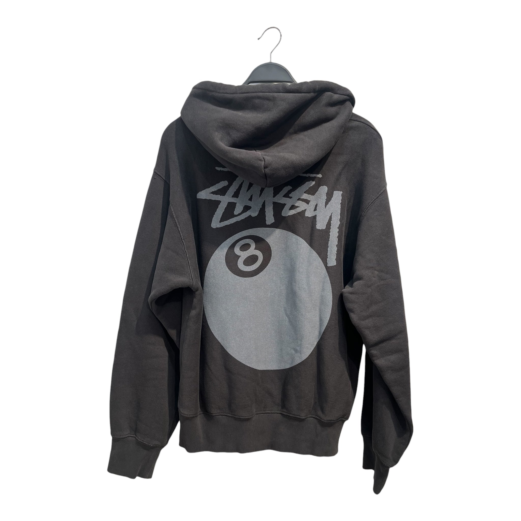 STUSSY/Hoodie/S/Cotton/BLK/8 ball logo view 2