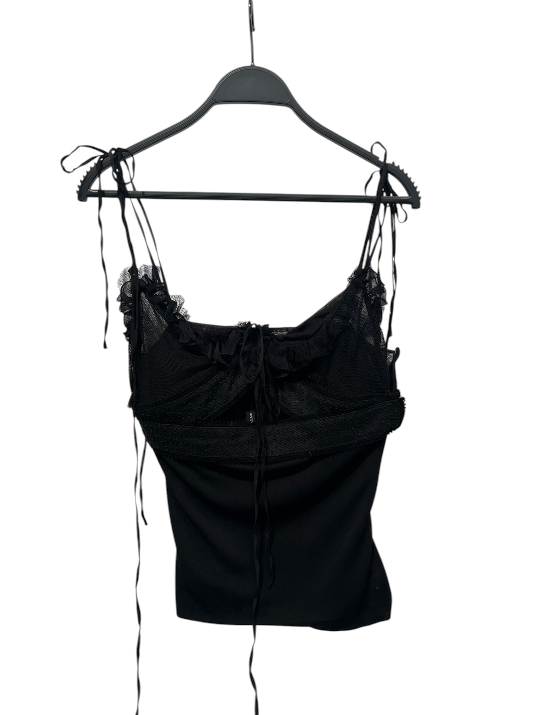 ANTONIO BERARDI/Blouse/S/BLK/Shoulder Tie Lacey Tank view 1