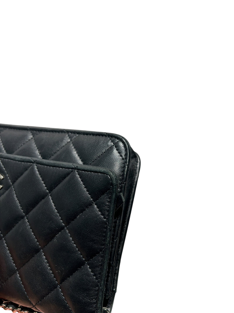 CHANEL/Bag/Leather/BLK/WALLET ON CHAIN