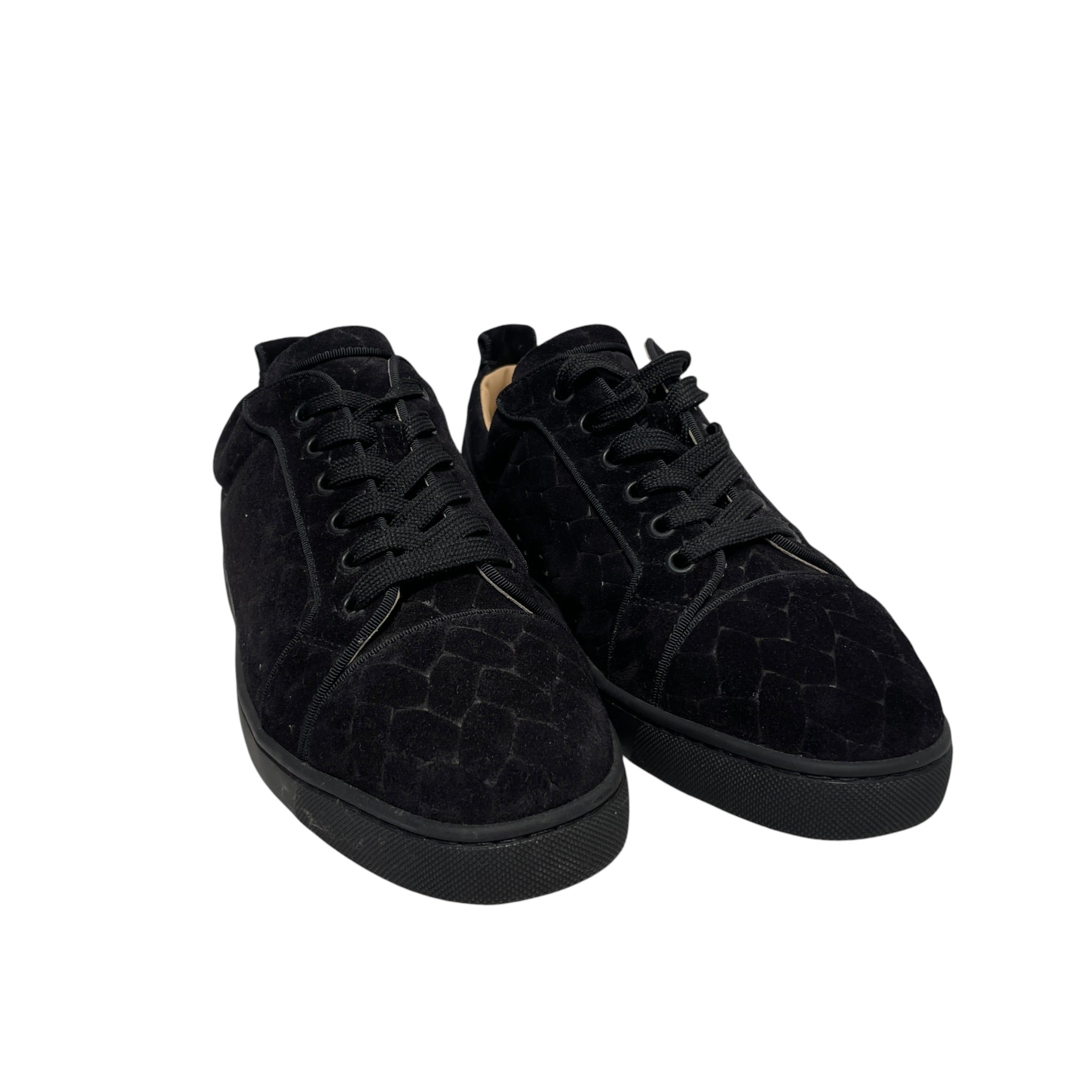 Christian Louboutin/Dress Shoes/US 8/Velour/BLK/velourprint/black/redbottom view 1