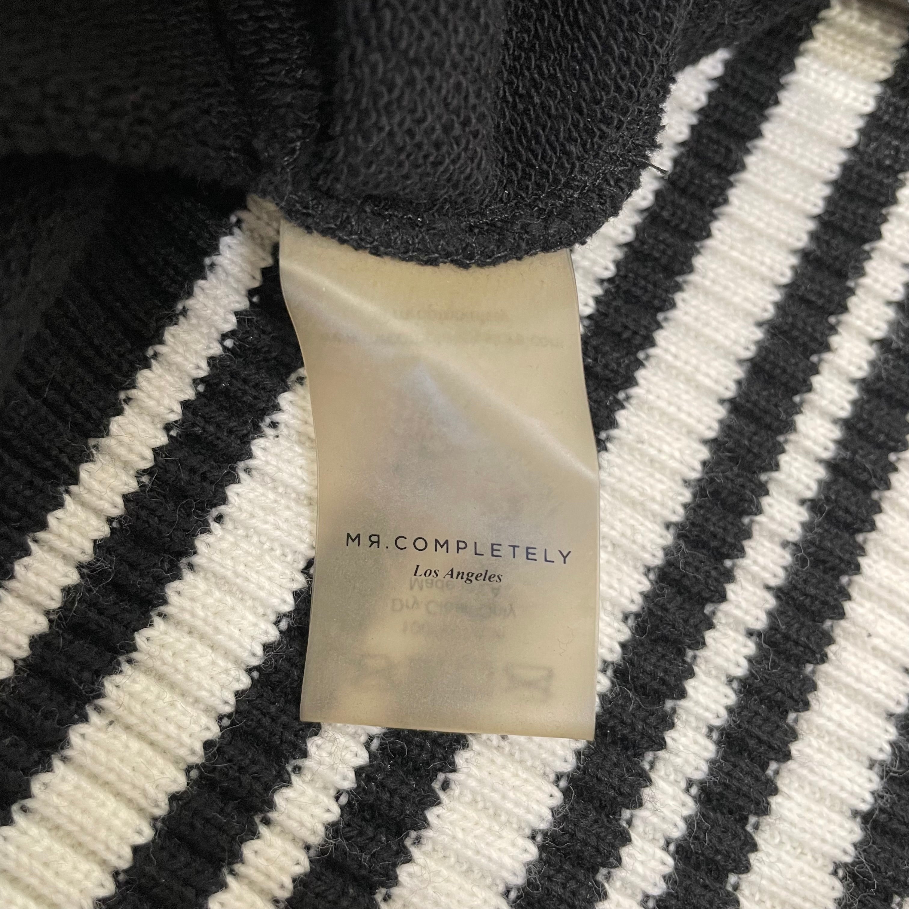 MR Completely/Zip Up Hoodie/M/Cotton/BLK/KNITTED BLK/WHI BOTTOM view 4