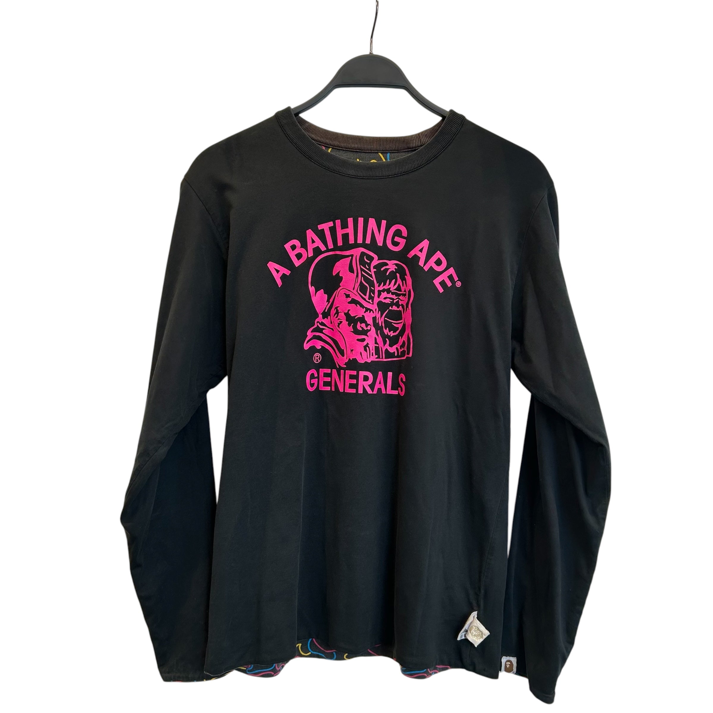 A BATHING APE/Sweatshirt/M/All Over Print/Cotton/BLK/Reversible Multicolor view 1