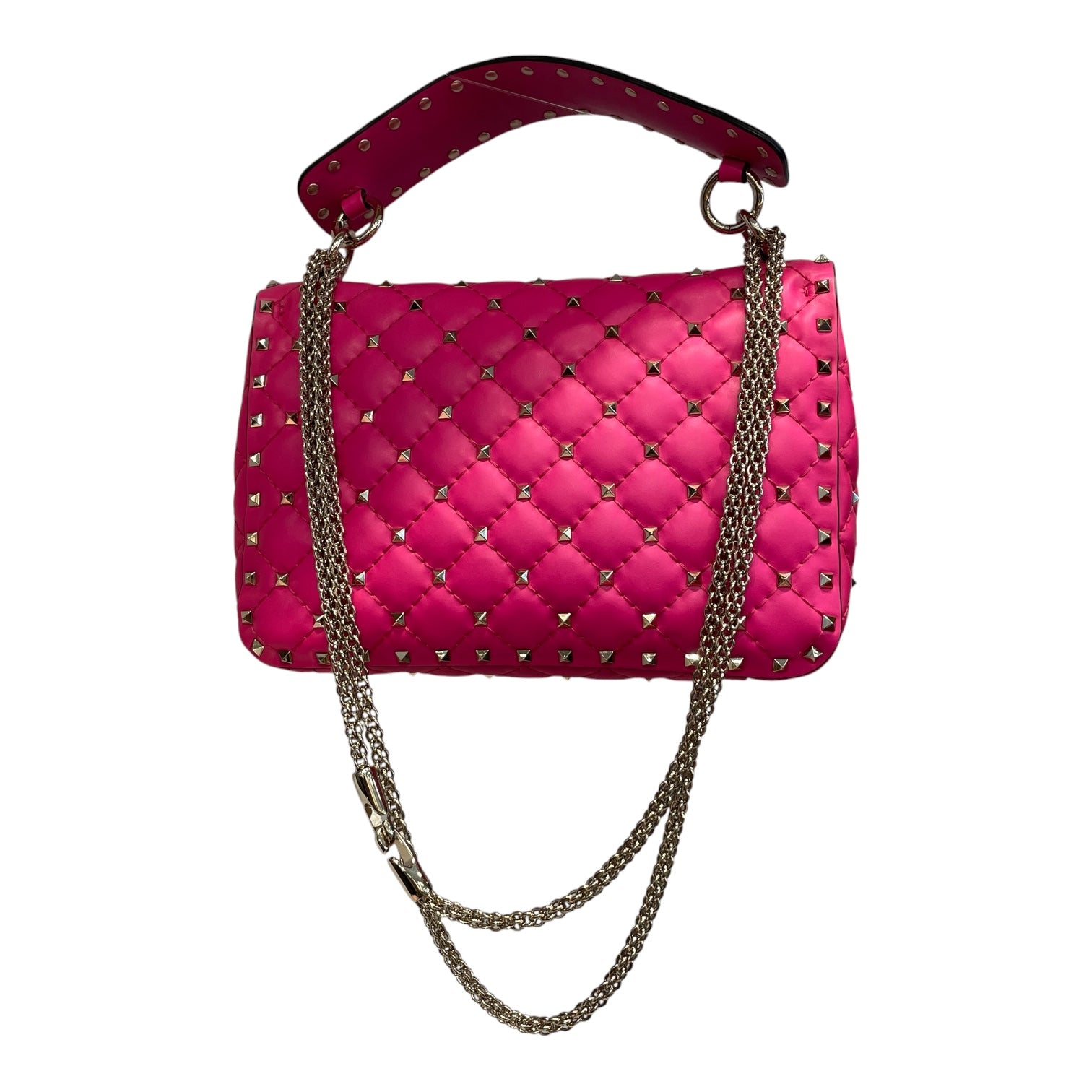 VALENTINO/Hand Bag/Leather/PNK/GOLD STUDS view 2