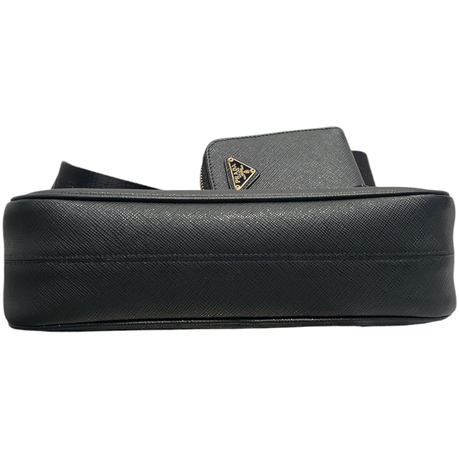 PRADA/Cross Body Bag/Leather/BLK/Re-Edition 2005 Saffiano Bag view 3
