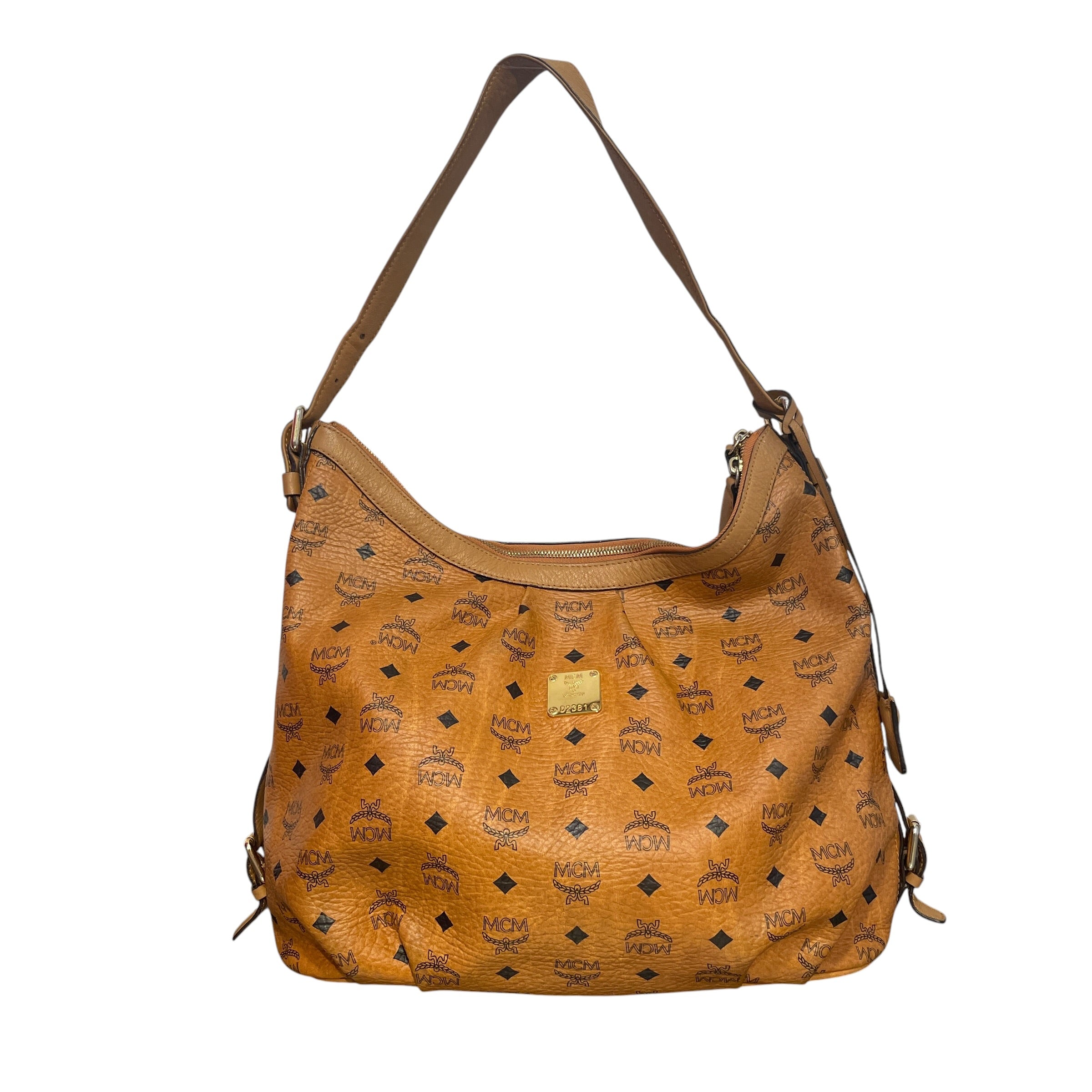 MCM/Tote Bag/Monogram/Leather/CML/Cognac Visetos Hobo view 1