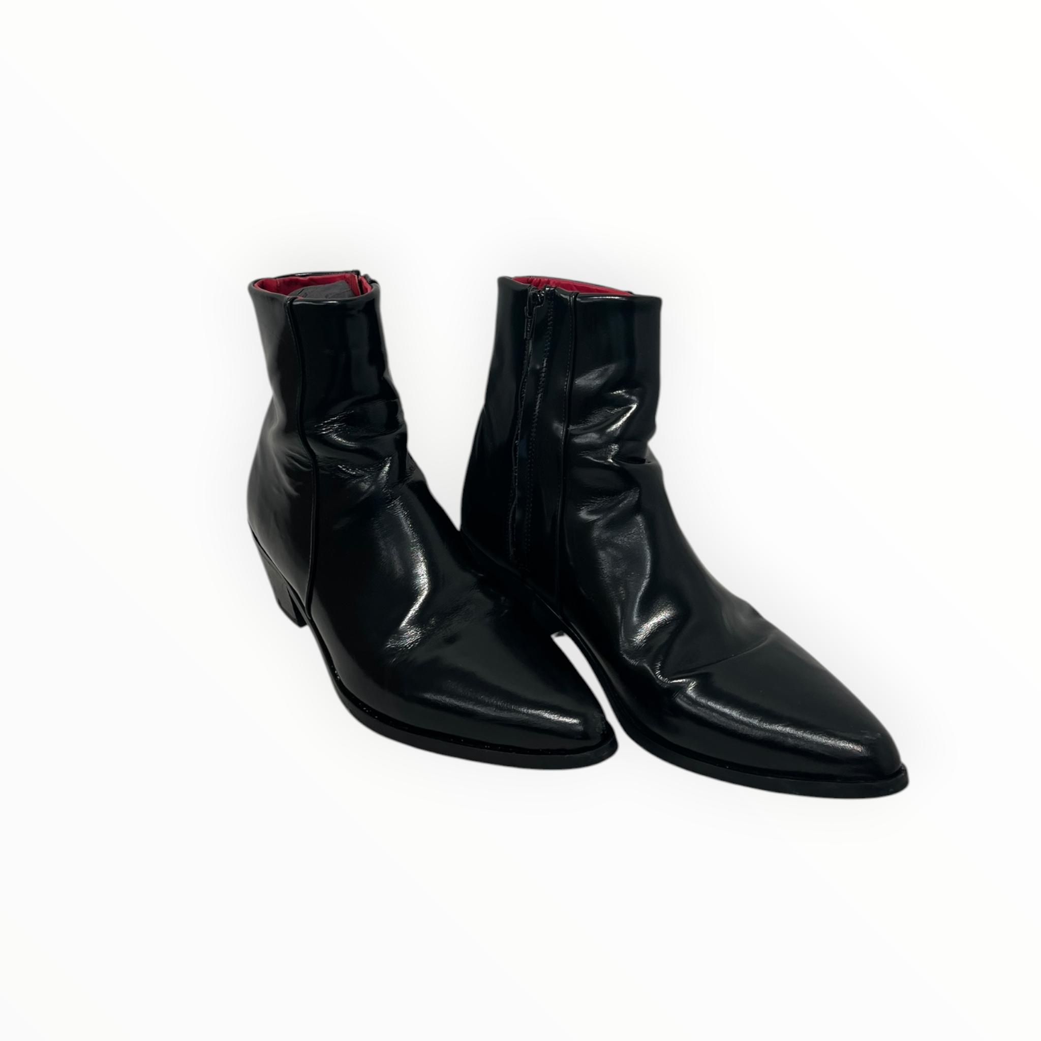 ERNEST W.BAKER/Boots/EU 44/Leather/BLK/PATENT LEATHER ZIP BOOT view 1