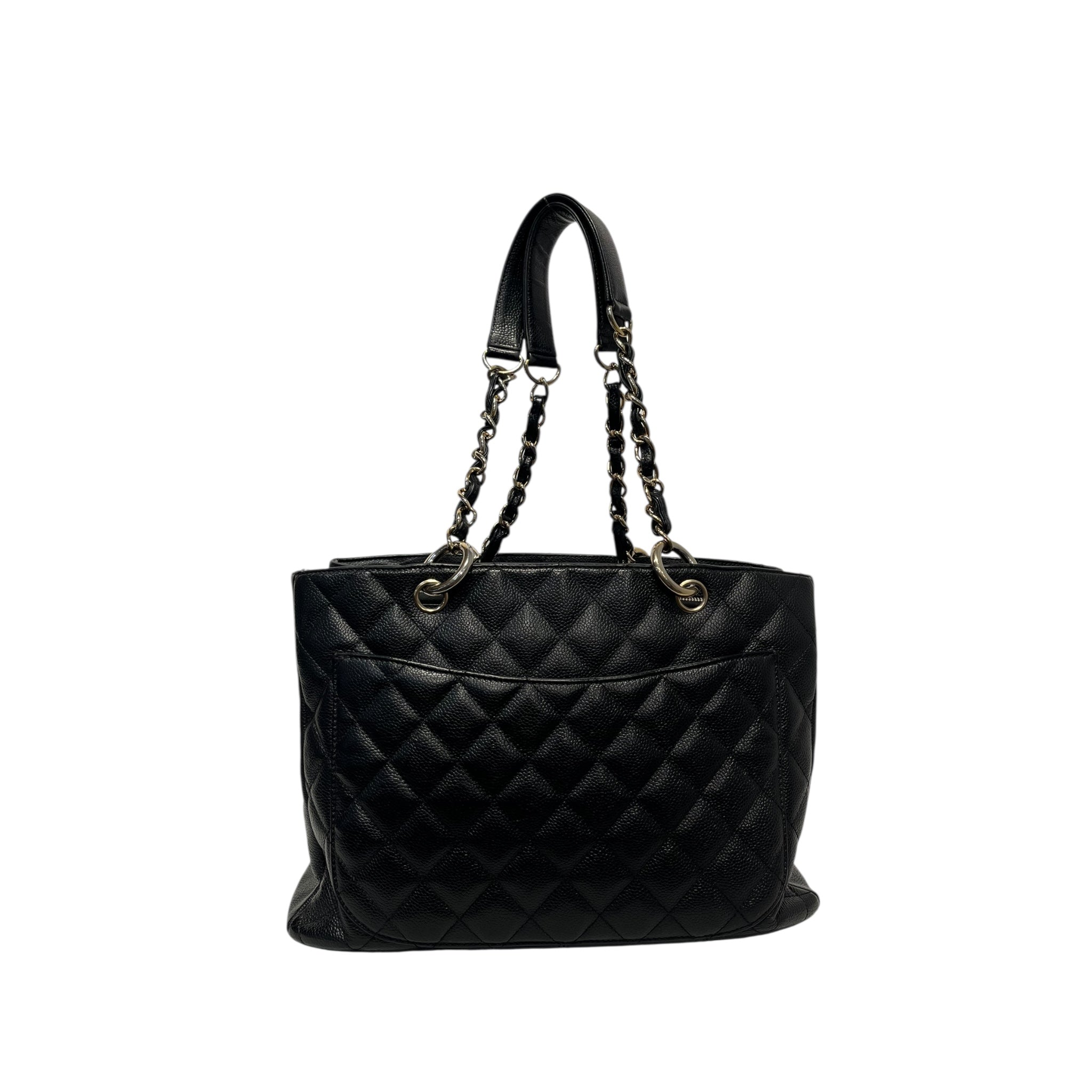 CHANEL/Hand Bag/Leather/BLK/caviar grand shoppig tote view 2