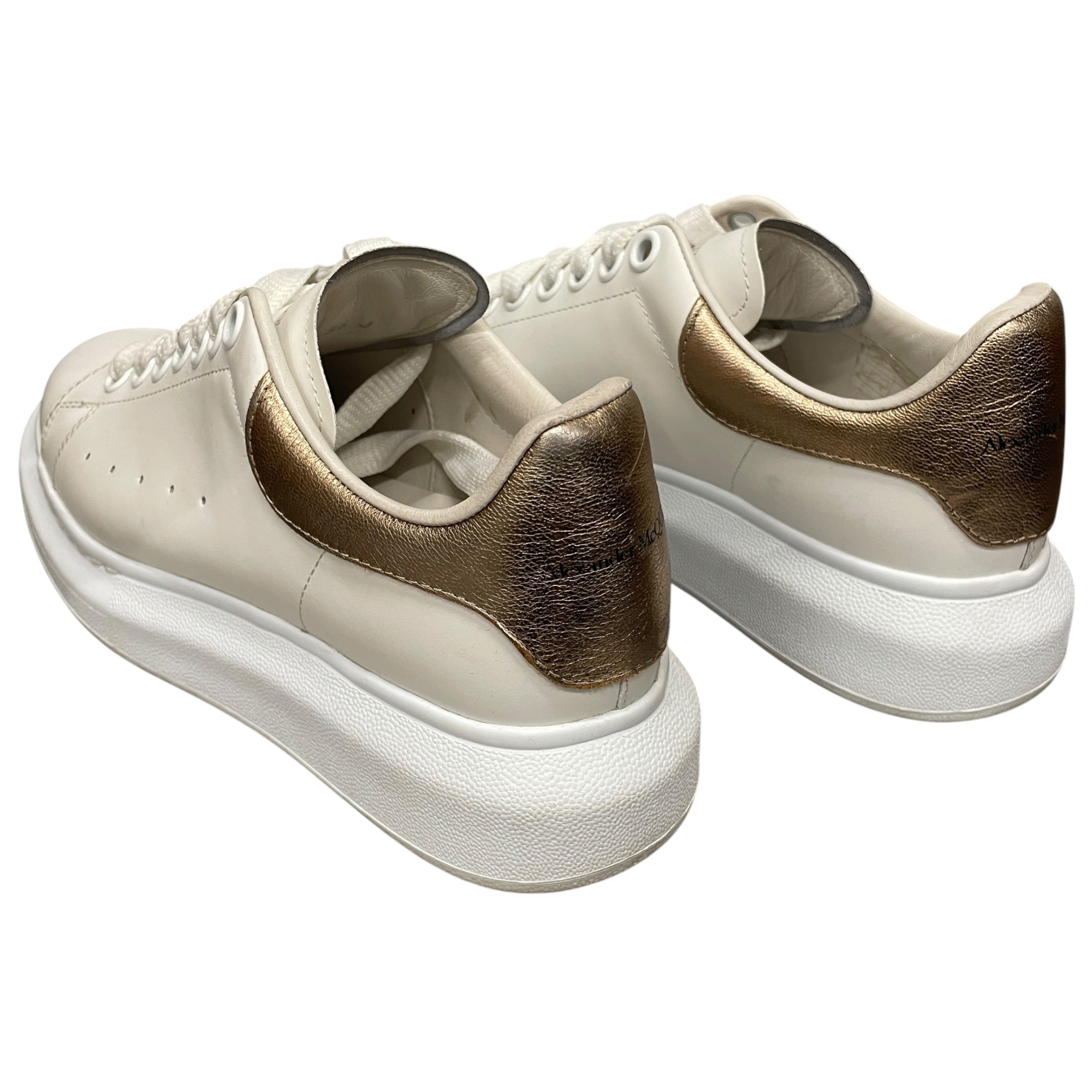 Alexander McQueen/Low-Sneakers/EU 36/Leather/WHT/OVERSIZED SNEAKER BRONZE BACK view 2