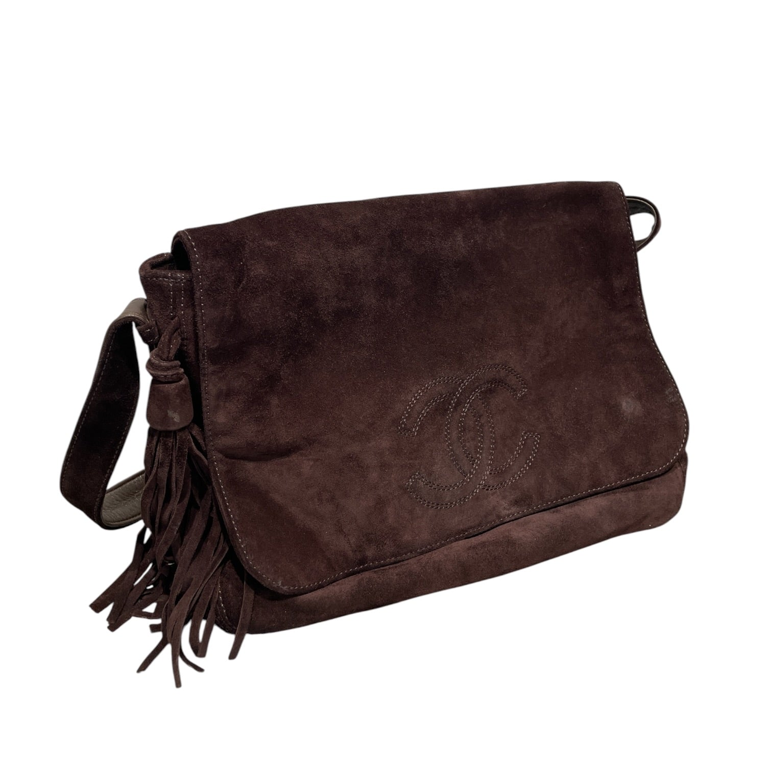 CHANEL/Cross Body Bag/Suede/BRW/CC TASSEL MESSENGER view 3
