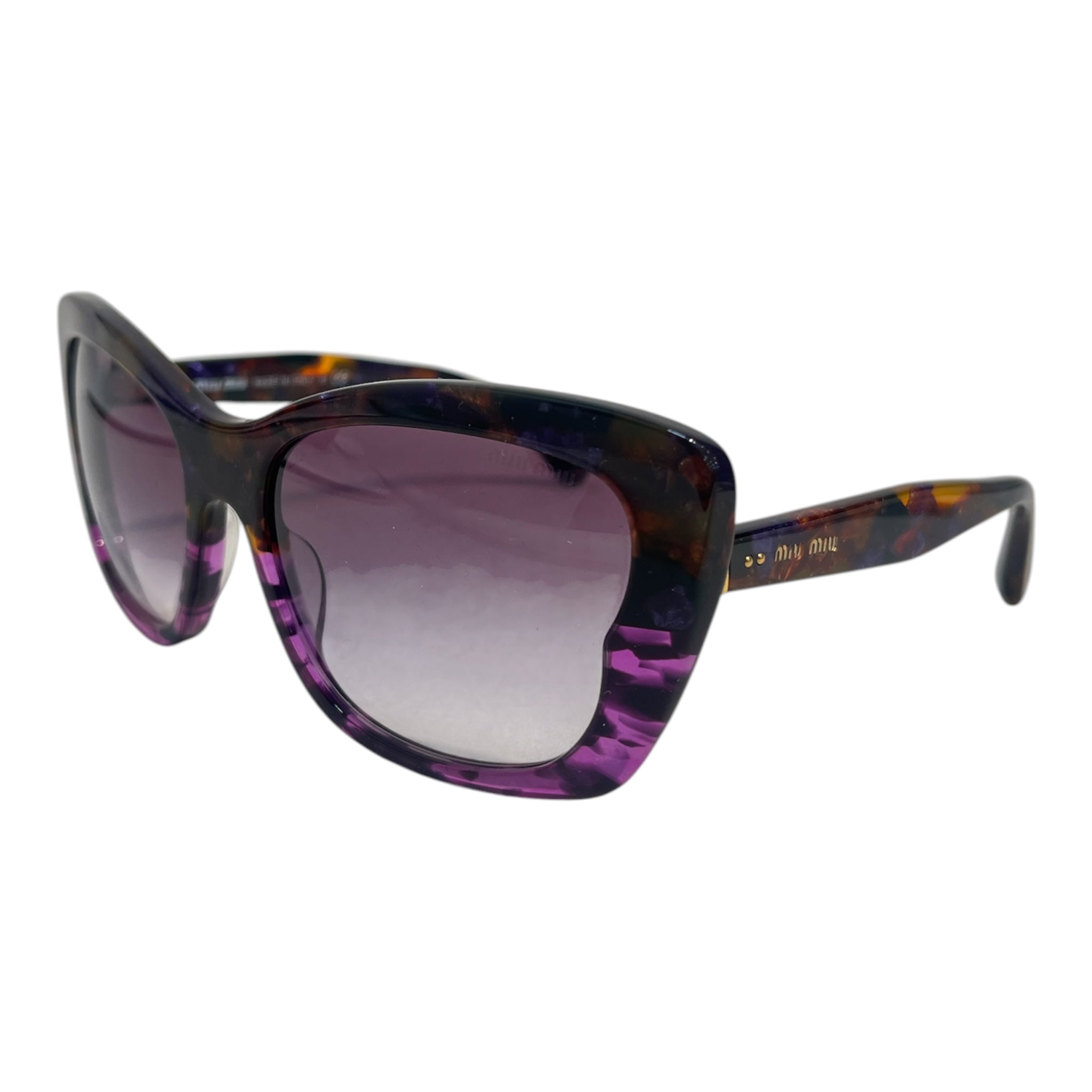 MIU MIU/Sunglasses/Animal Pattern/Tortoiseshell Pattern/PPL/L's/CAT-EYE GRADIENT MARBLE BROWN view 2