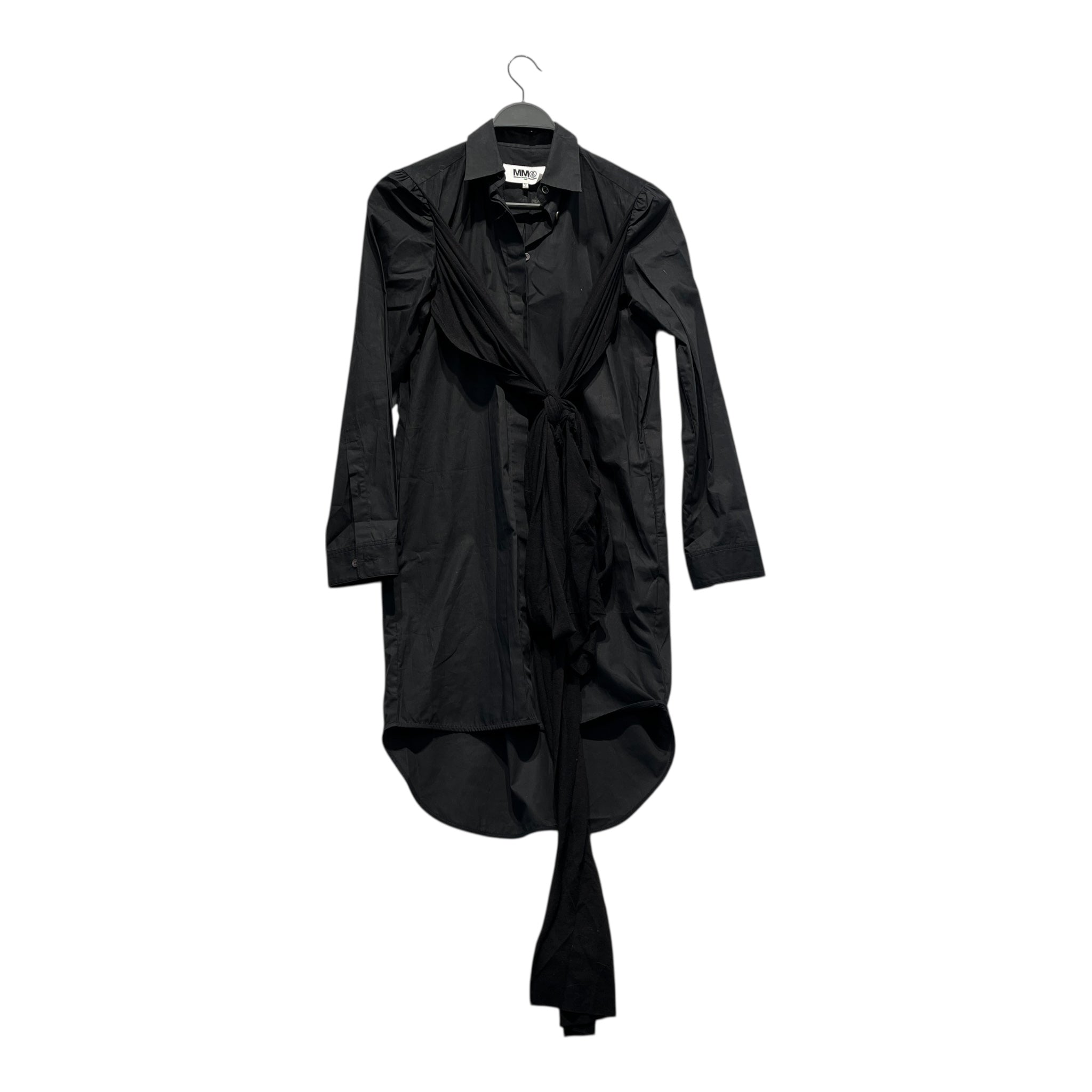 Maison Martin Margiela/LS Shirt/M/Cotton/BLK/DRESS SHIFT WITH DRAPING view 1