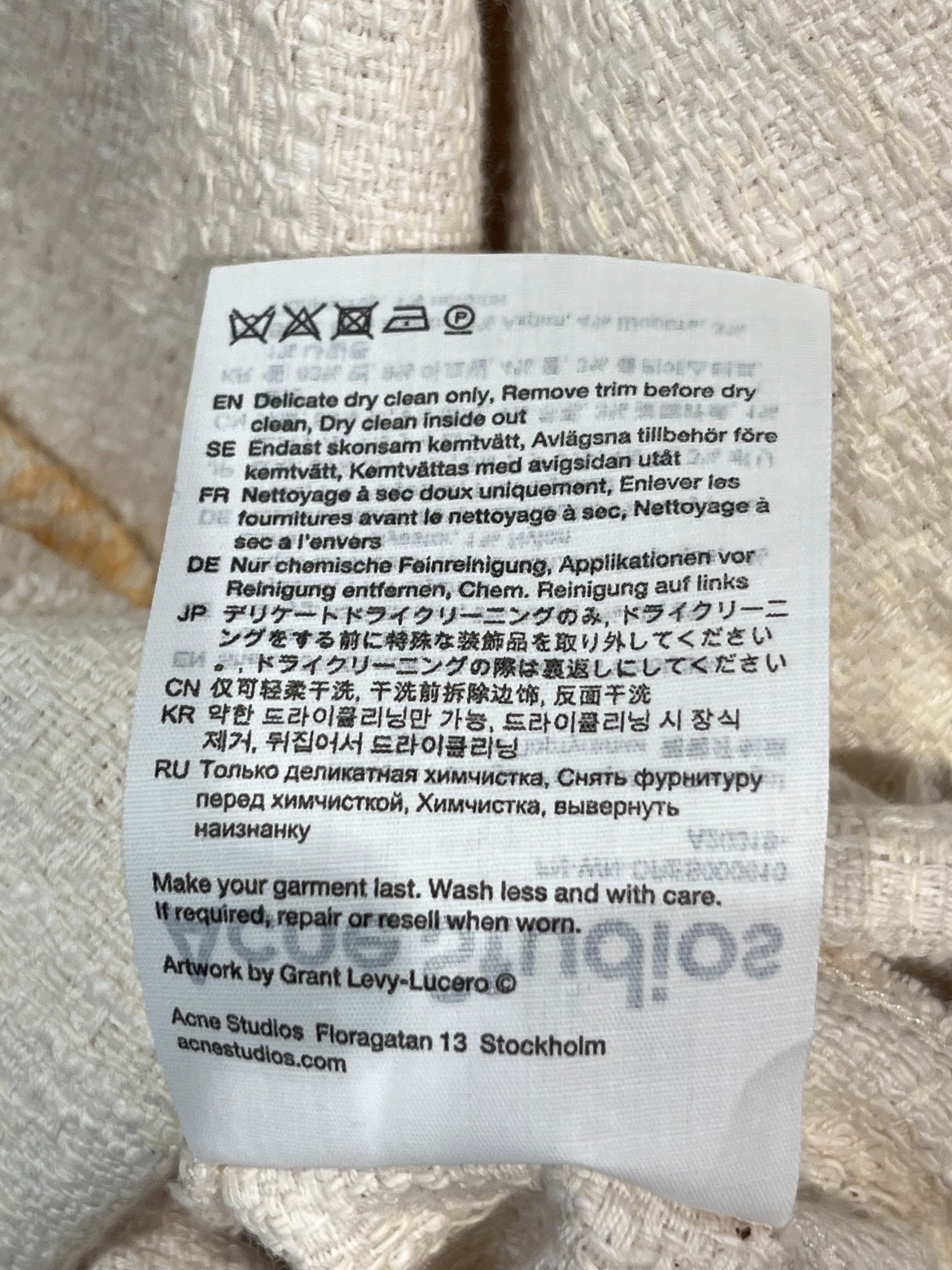 Acne Studios/Dress/L/Graphic/Cotton/BEG/Mini Length/A20319 grant levy mini dress view 5