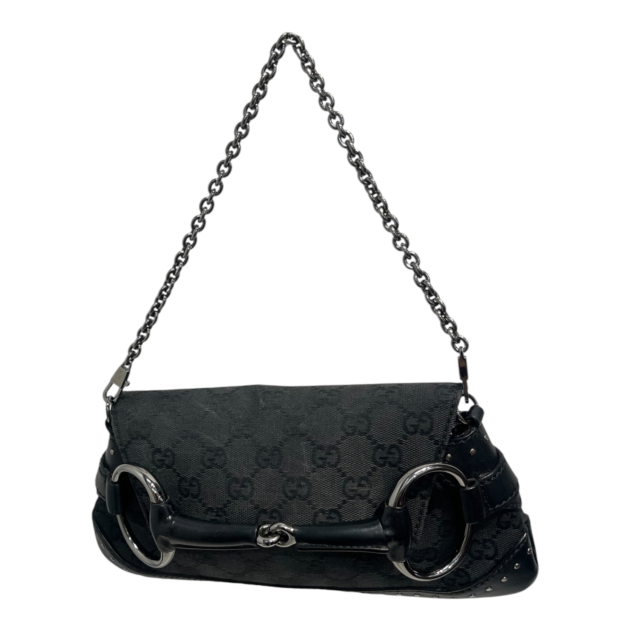GUCCI/Bag/Monogram/Cotton/BLK/TOM FORD HORSEBIT BAGUETTE view 1