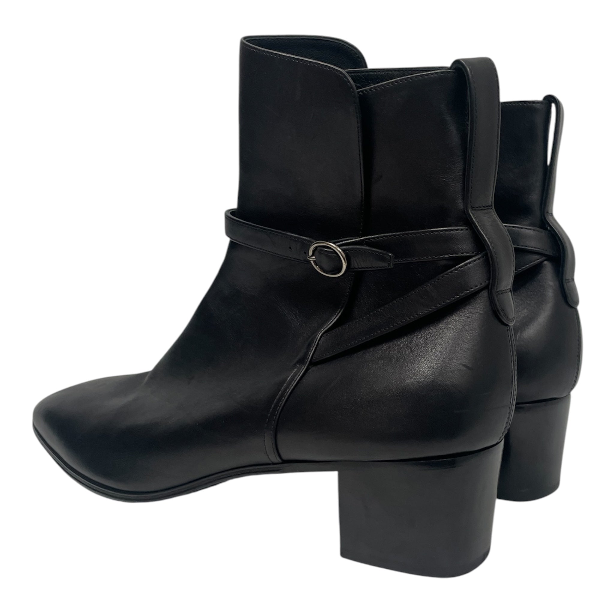 SAINT LAURENT/Pull-On Boots/EU 46/Leather/BLK/AUGUSTIN BUCKLE BOOTS view 2