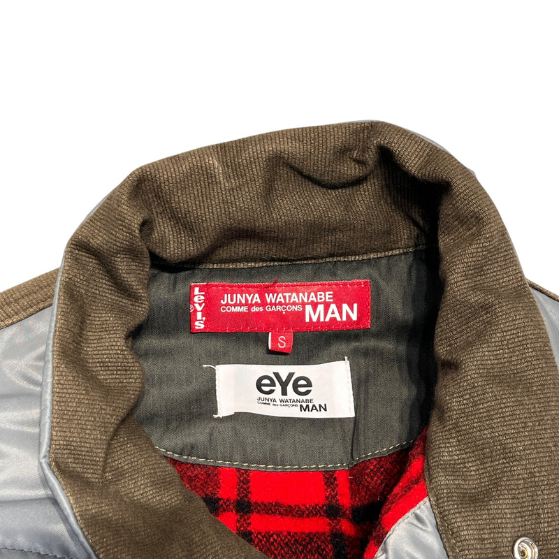 JUNYA WATANABE COMME des GARCONS/Puffer Vest/S/Polyester/GRN/RED PLAID INTERIOR