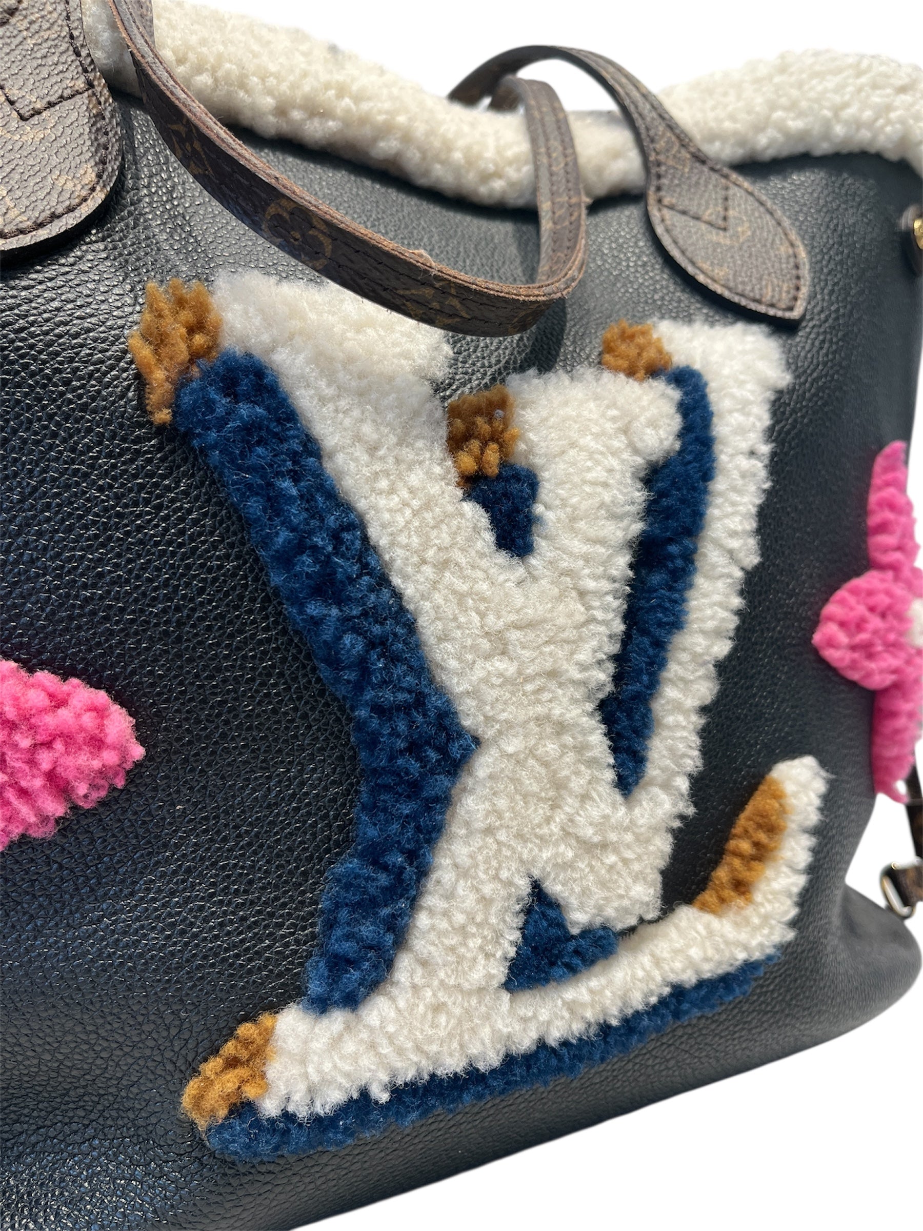 LOUIS VUITTON/Tote Bag/OS/Monogram/Leather/BLK/TEDDY NEVERFULL TOTE view 6