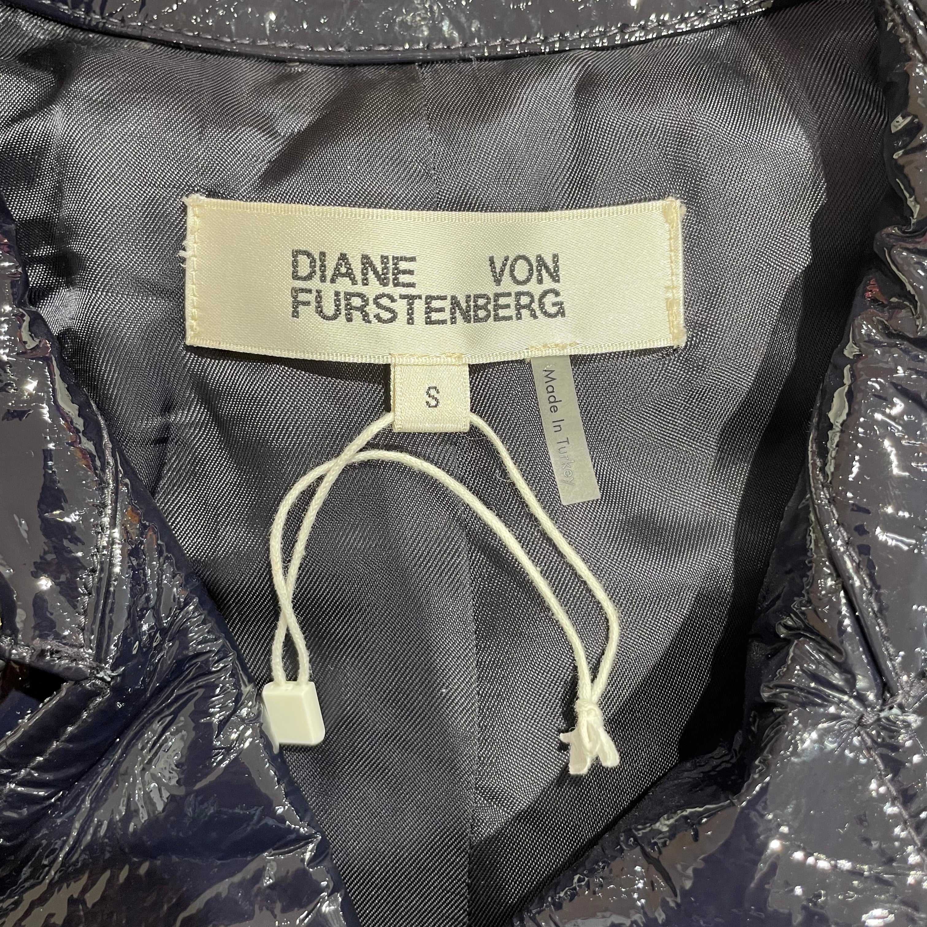 DIANE von FURSTENBERG/Peacoat/S/NVY/PATENT LEATHER DBLE BRESTED view 3