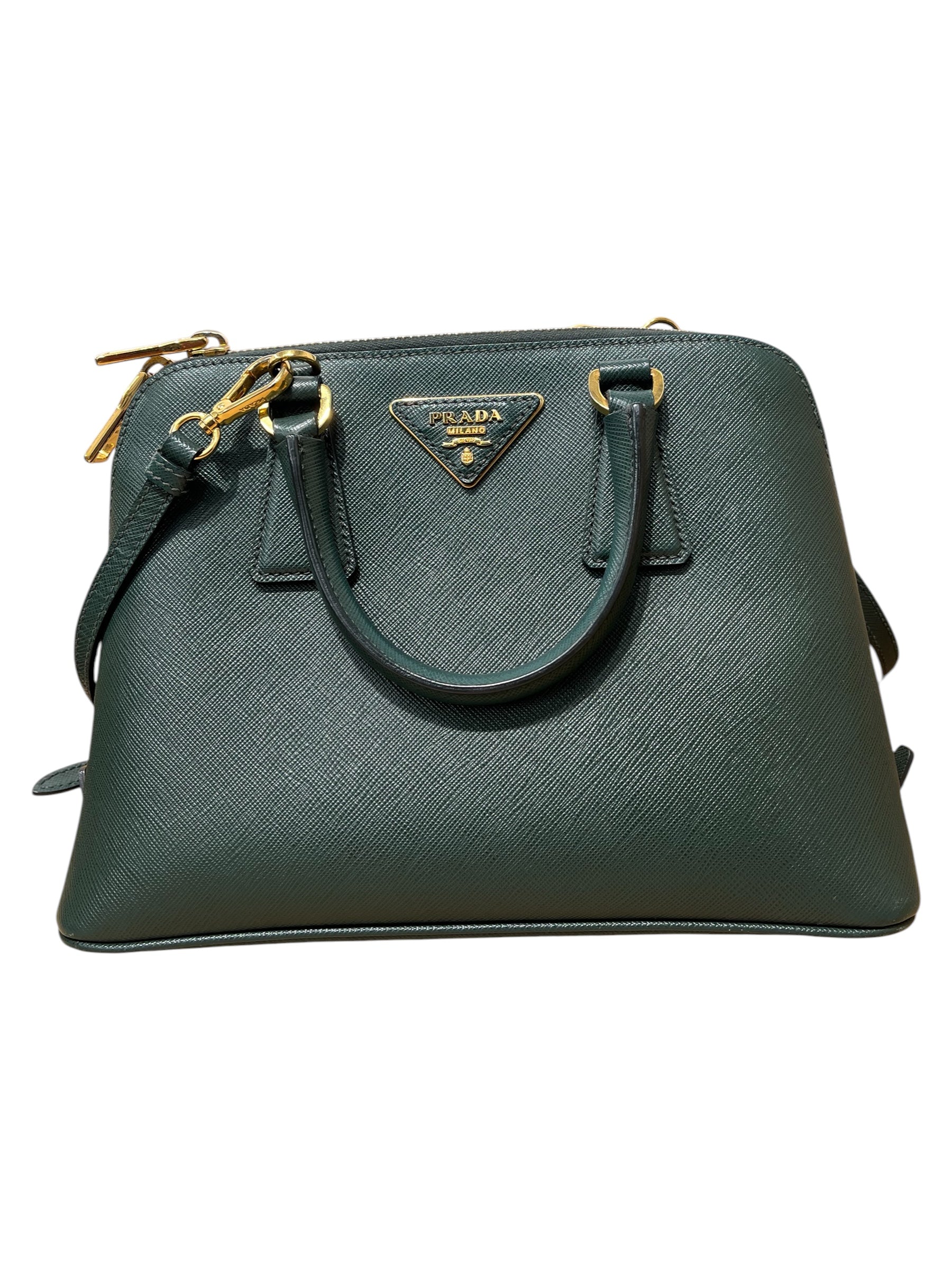 PRADA/Hand Bag/Leather/GRN/SAFFIANO EMERALD SML view 1