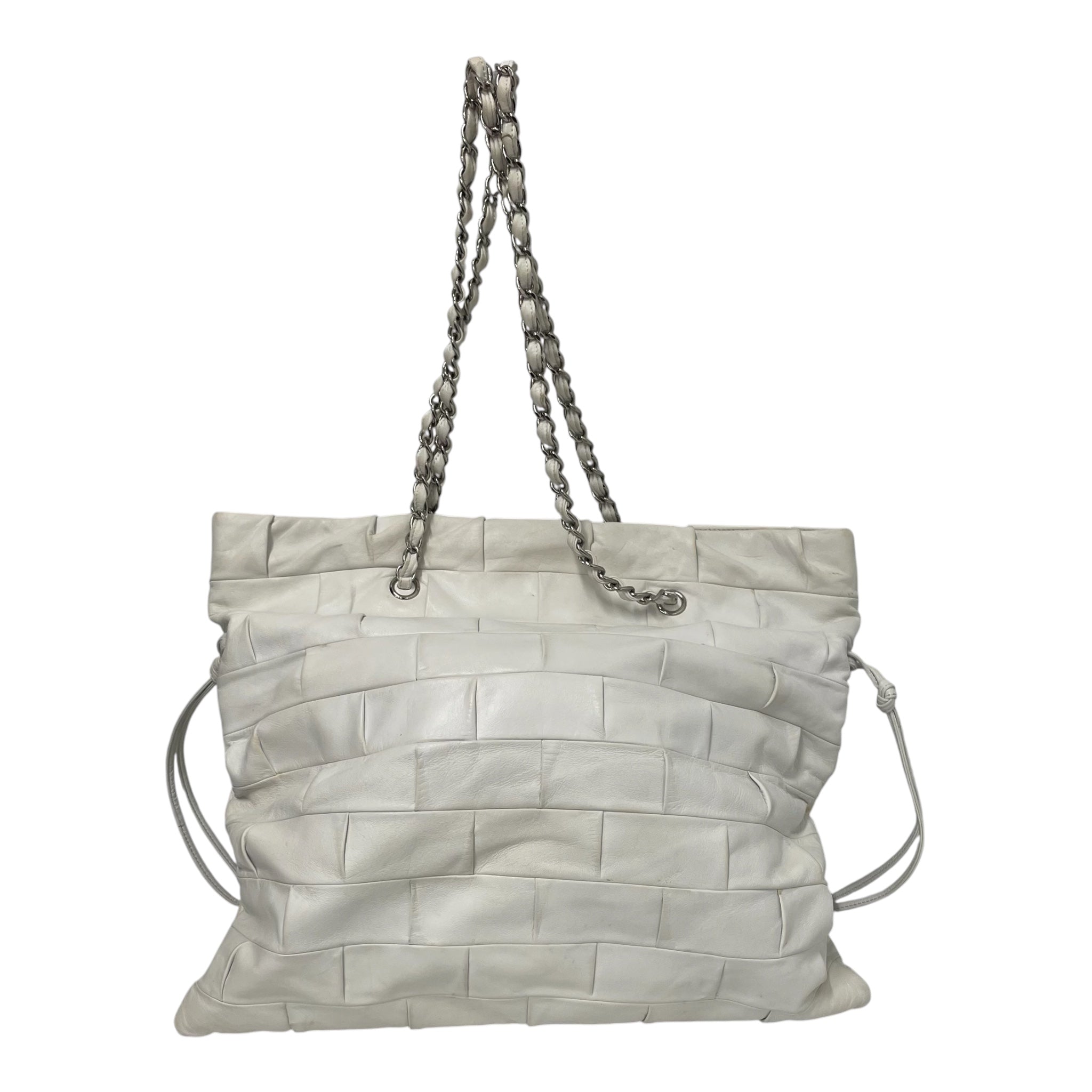 CHANEL/Tote Bag/Leather/WHT/PATCHWORK LEATHER TOTE view 2