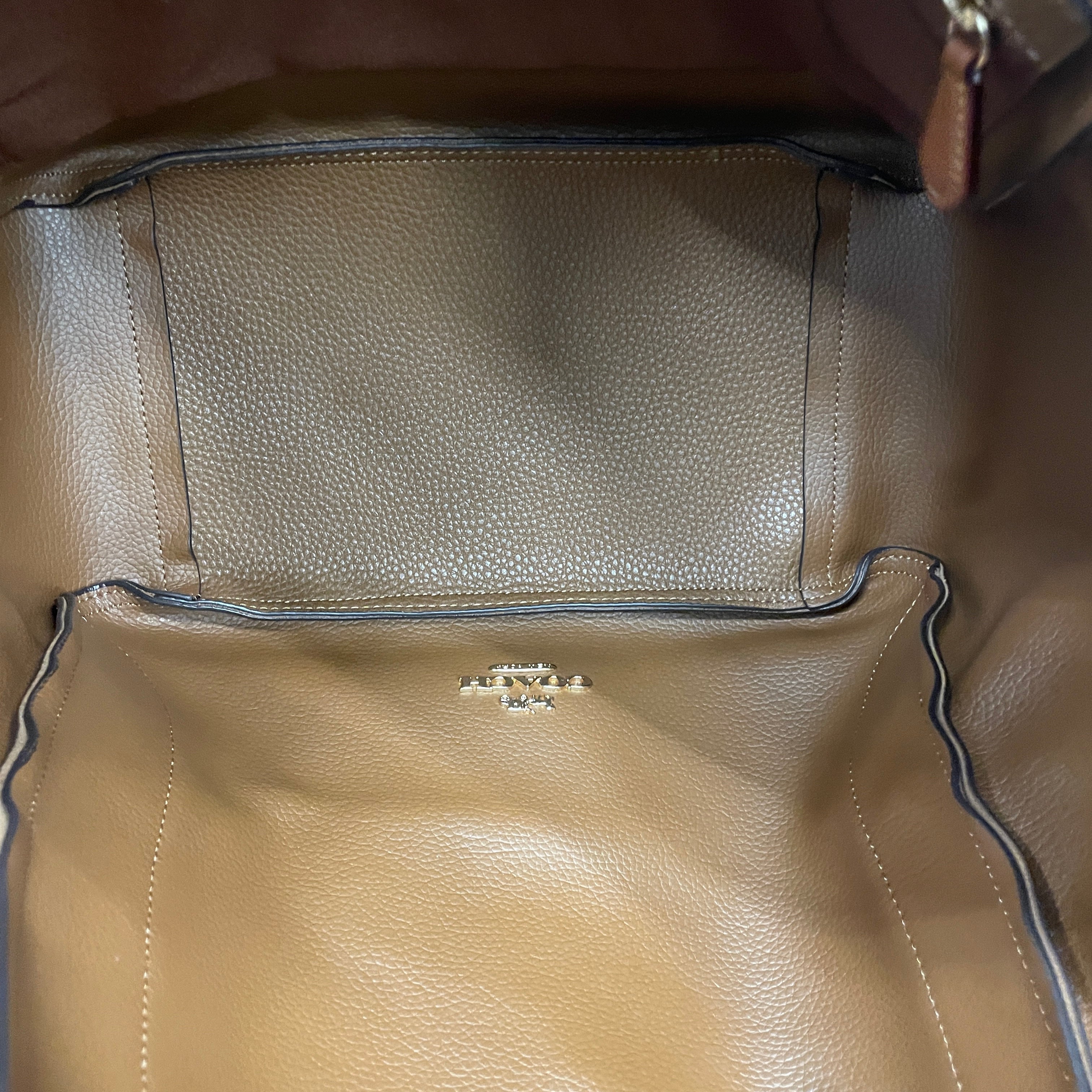 COACH/Tote Bag/Suede/CML/HADLEY TURNLOCK view 3