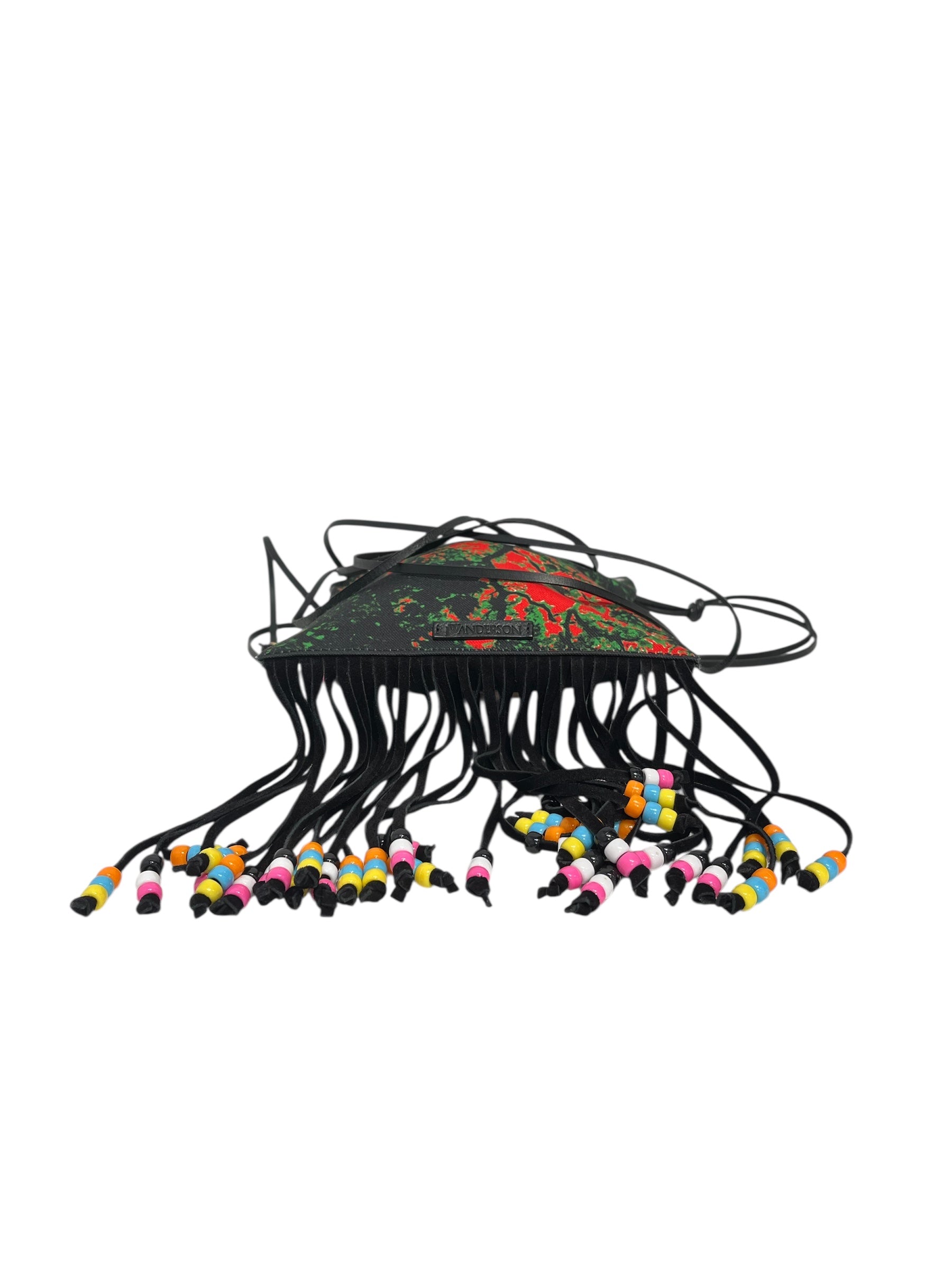 JW ANDERSON(J.W.ANDERSON)/Cross Body Bag/FREE/Graphic/Cotton/BLK/BEADED FRINGE DRAWSTRING view 4