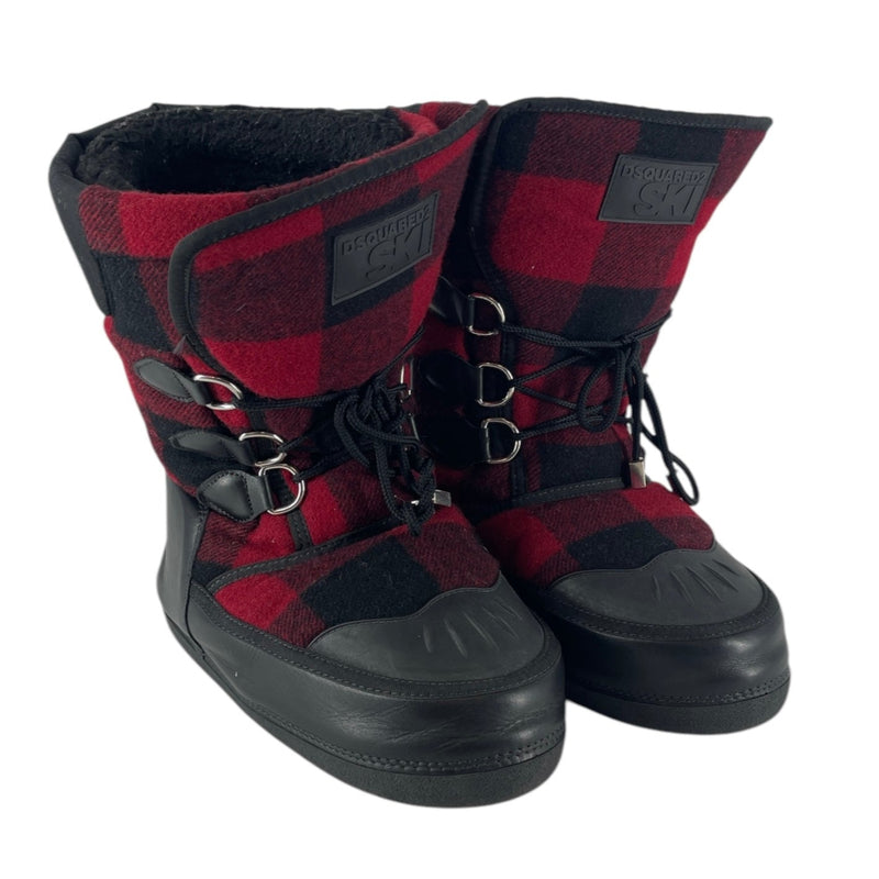 DSQUARED2/Boots/EU 44/Plaid/Wool/RED/red and black ski boot